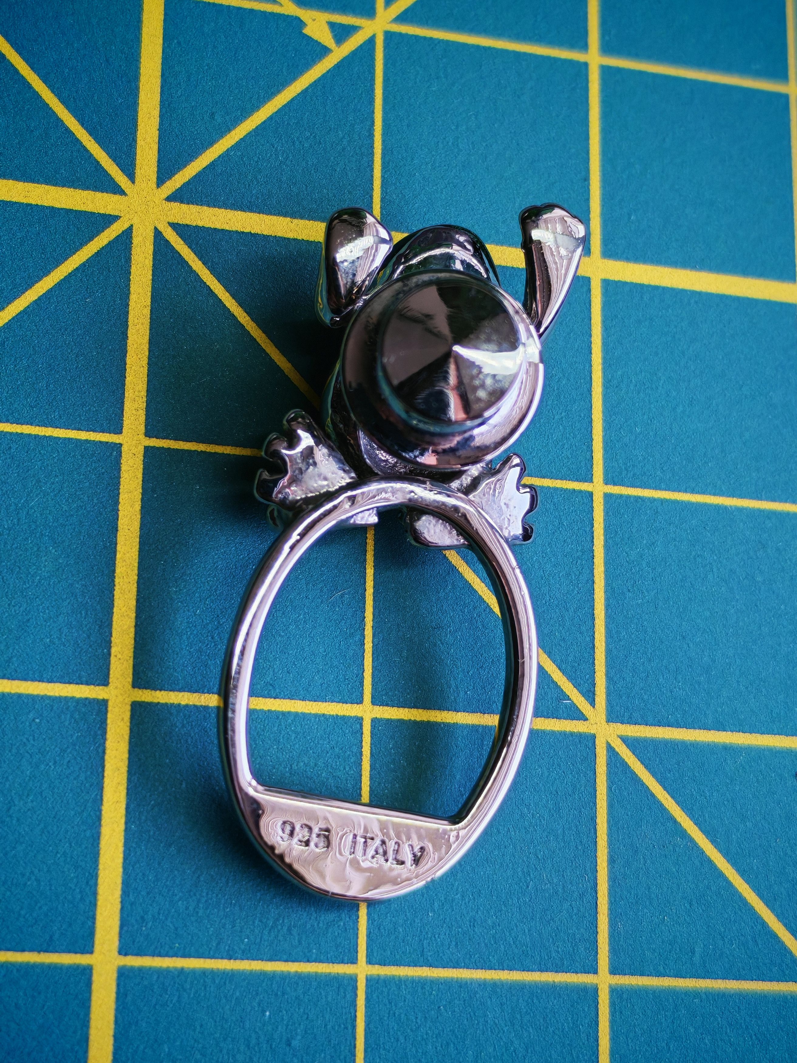 Vintage SILVER FROG GREEN 925 MIRCO MADE IN ITALY Size ONE SIZE - 3 Thumbnail