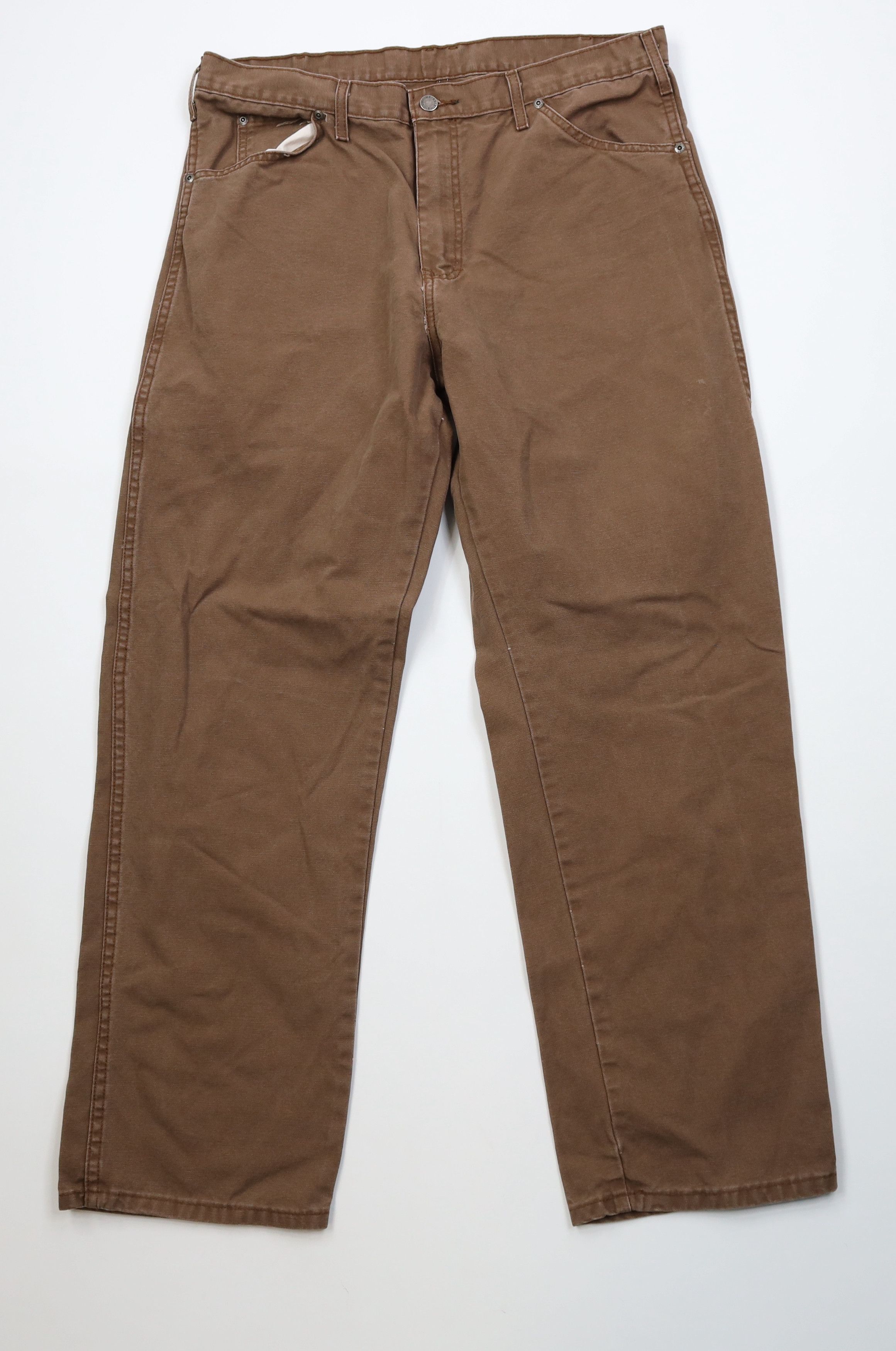 Dickies Vintage Y2K Dickies Wide Leg Dungaree Pants Brown Workwear Size US 36 / EU 52 - 1 Thumbnail