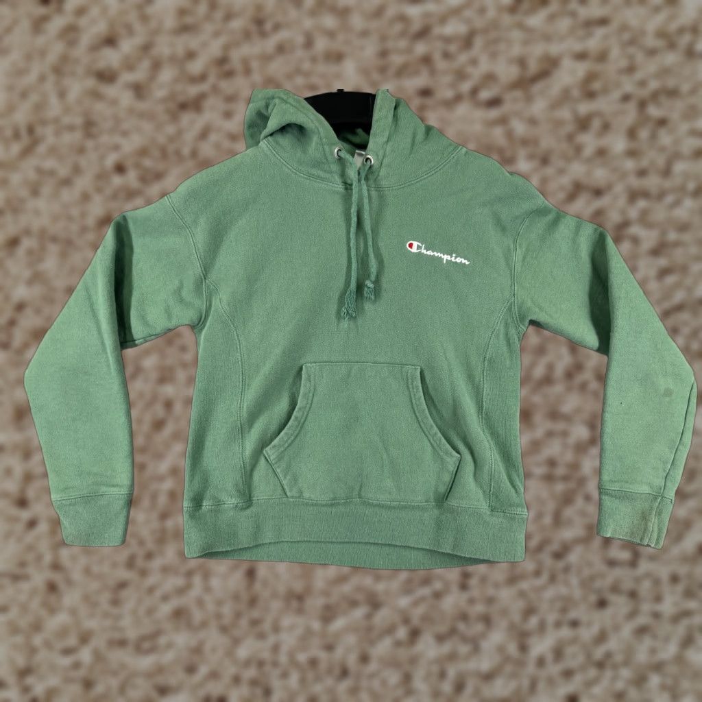 Champion Champion Hoodie Adult XS Green Reverse Weave Sweatshirt Crop Pullover Jersey Cotton Blend Logo 90s? Size US XS / EU 42 / 0 - 1 Thumbnail