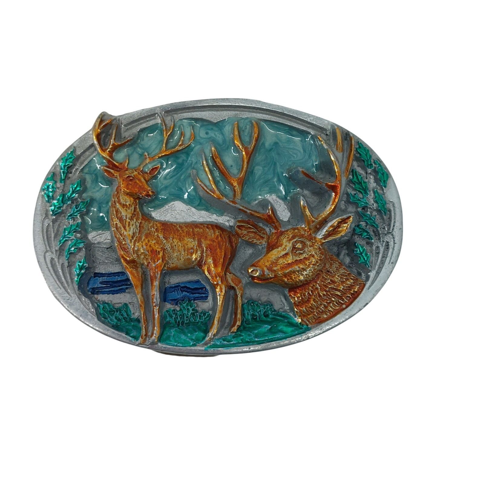 Other Vtg Hunting Dress Belt Buckle Buck Deer Stag Hunter Mountain Size ONE SIZE - 1 Thumbnail