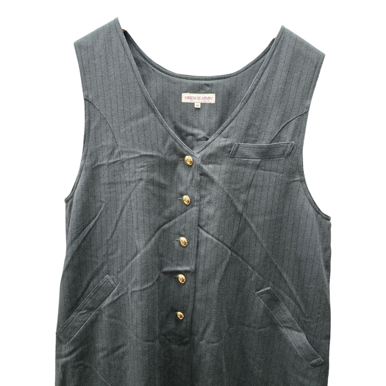 Other Marron De Maman Green Wool Vest Dress, Size 9 R Size L / US 10 / IT 46 - 3 Thumbnail