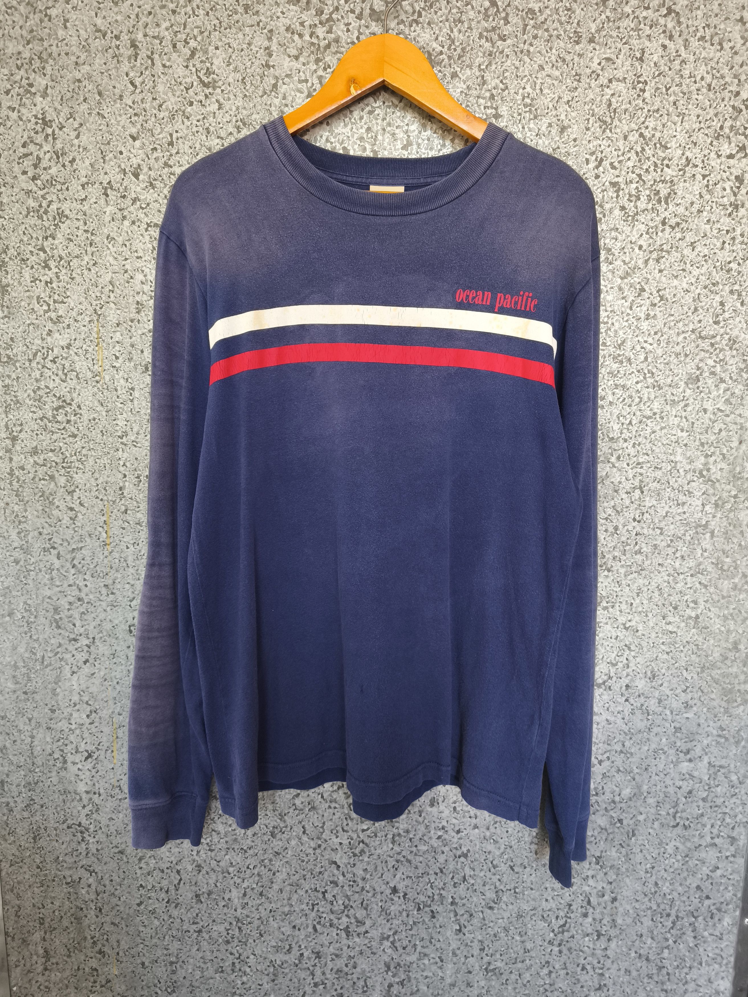 Ocean Pacific Trashed Faded Vintage Ocean Pacific t shirt ls surfing Size US L / EU 52-54 / 3 - 1 Thumbnail