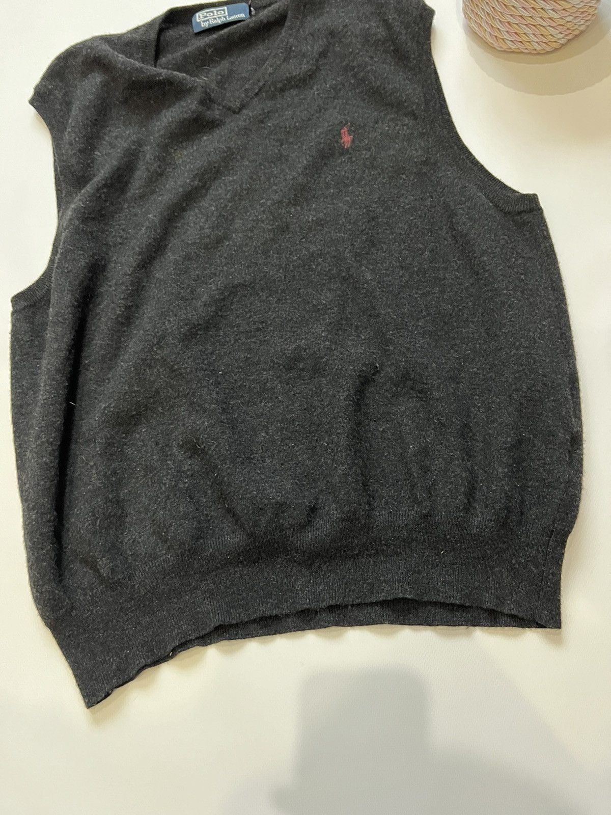 Polo Ralph Lauren Polo Ralph Lauren Grey Vest Wool Sweater Size US XL / EU 56 / 4 - 4 Thumbnail