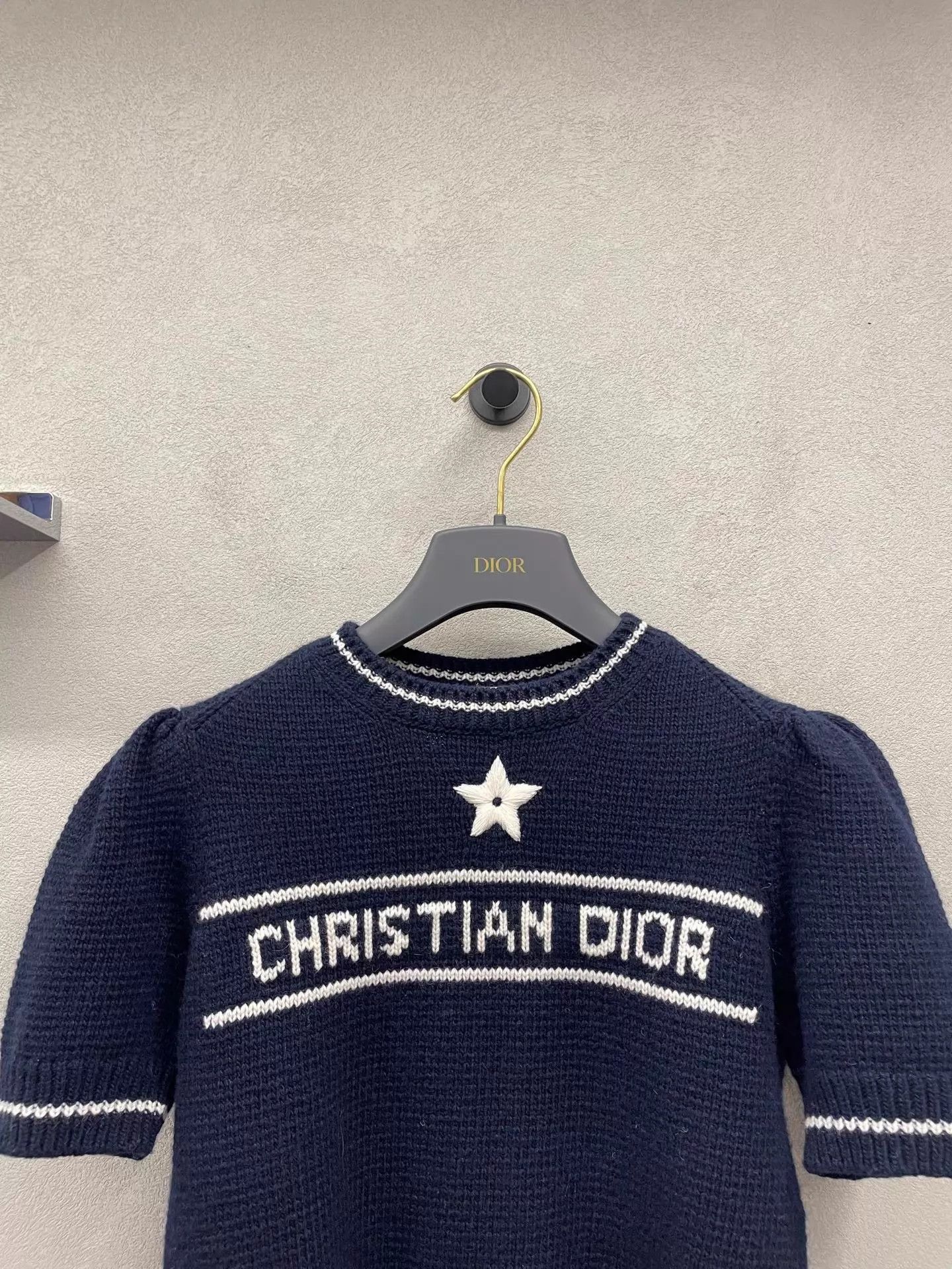 Dior Dior Star Motif Knit Crew Neck SS Navy Blue Jisoo Size XS / US 0-2 / IT 36-38 - 4 Thumbnail