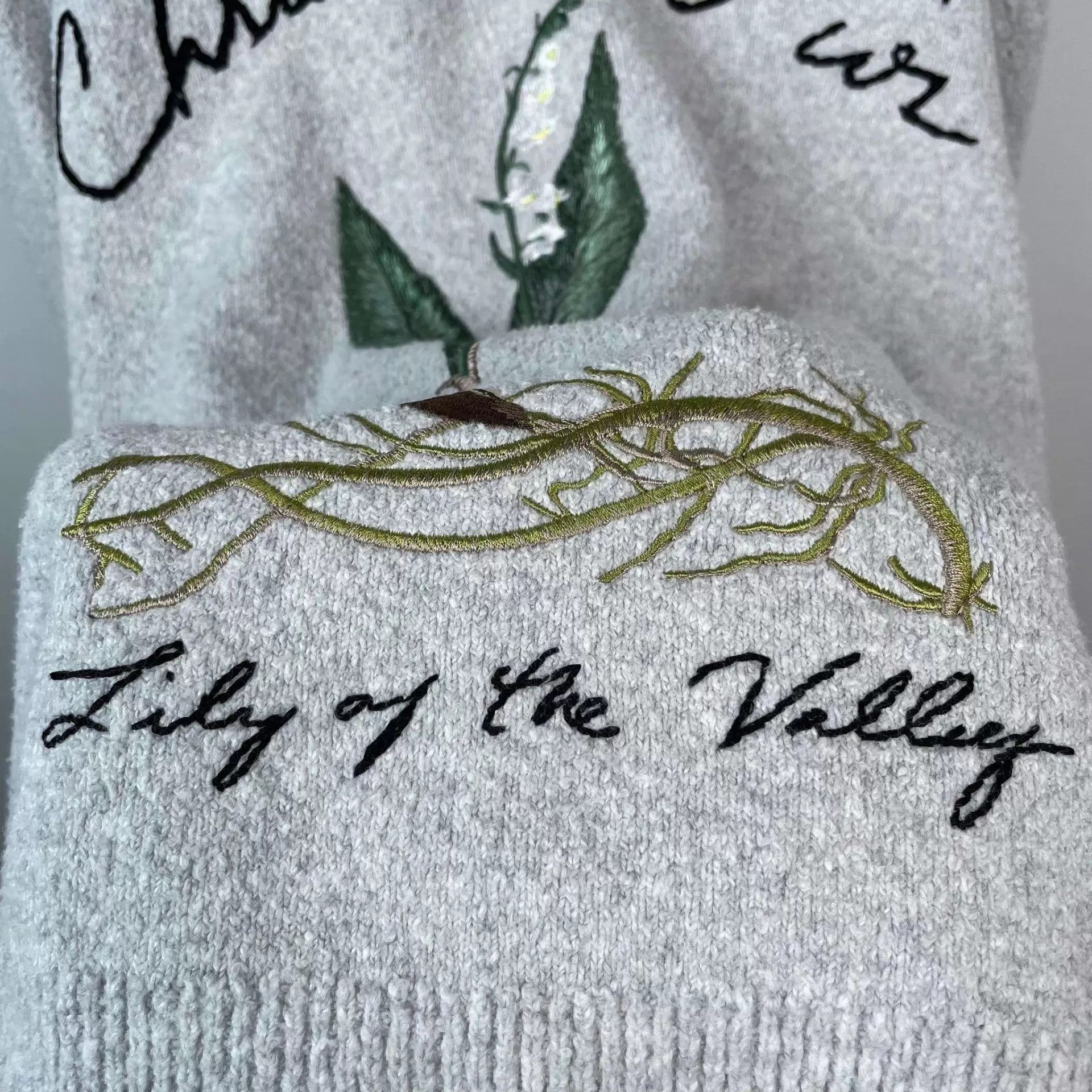 Dior Dior Lily of the Valley gray L knit sweater Size L / US 10 / IT 46 - 5 Thumbnail