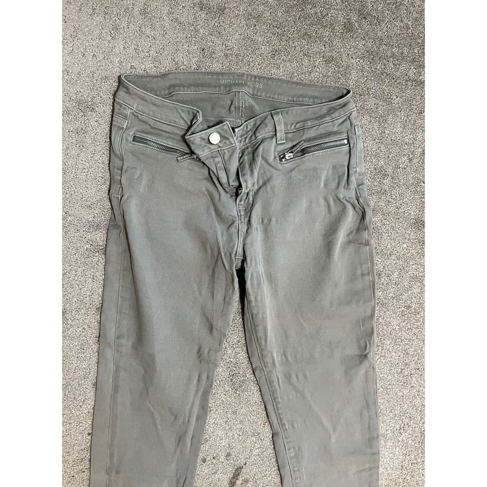 Michael Kors Michael Kors Skinny Jeans Size 8 Gray Stretch MidRise Zip Fly Denim Womens jeans Slim 8 Gray Size 24" / US 00 / IT 34 - 2 Thumbnail
