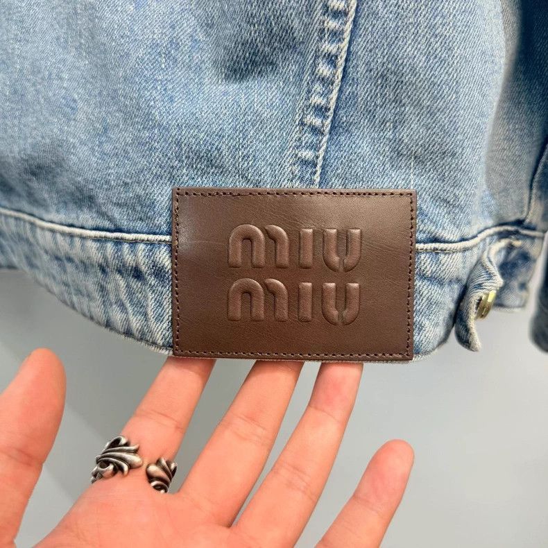 Prada Miu Miu Denim Jacket with Logo Embroidery -2505 Size US M / EU 48-50 / 2 - 5 Thumbnail
