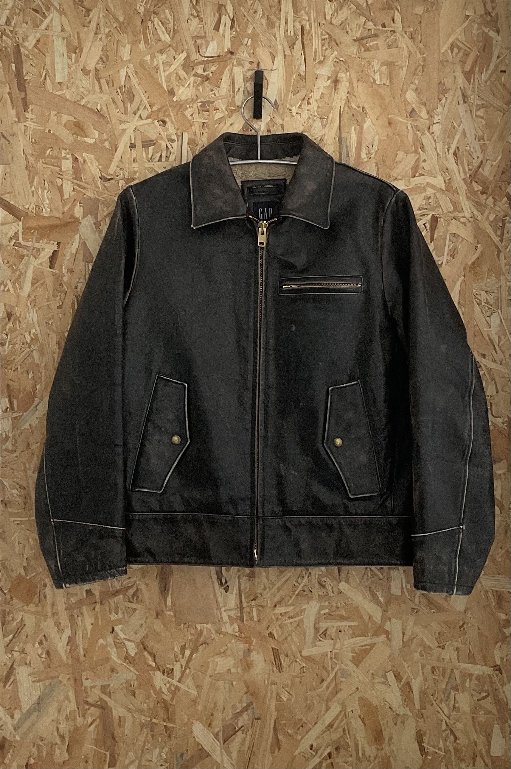 メンズ 00's archive old gap leather jacket