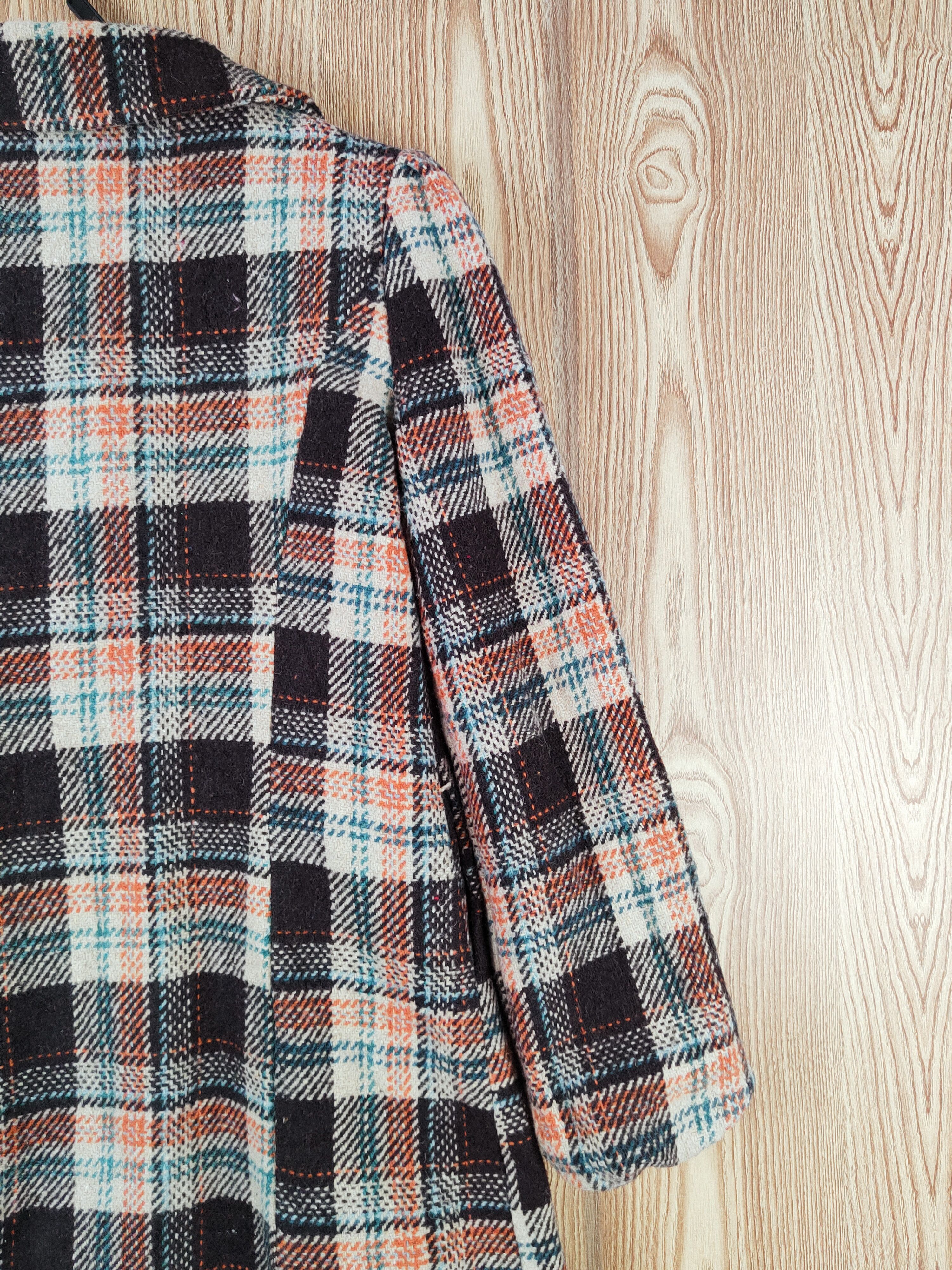 Homespun Knitwear × Japanese Brand × Vintage Japan checkered parkas Brown Knitwear Long Jackets #W584 Size S / US 4 / IT 40 - 10 Thumbnail