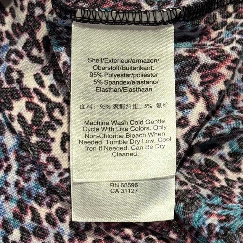 DKNY DKNY Boho Flowy Top Leopard Animal Print Kimono Sleeve L Size L / US 10 / IT 46 - 5 Thumbnail