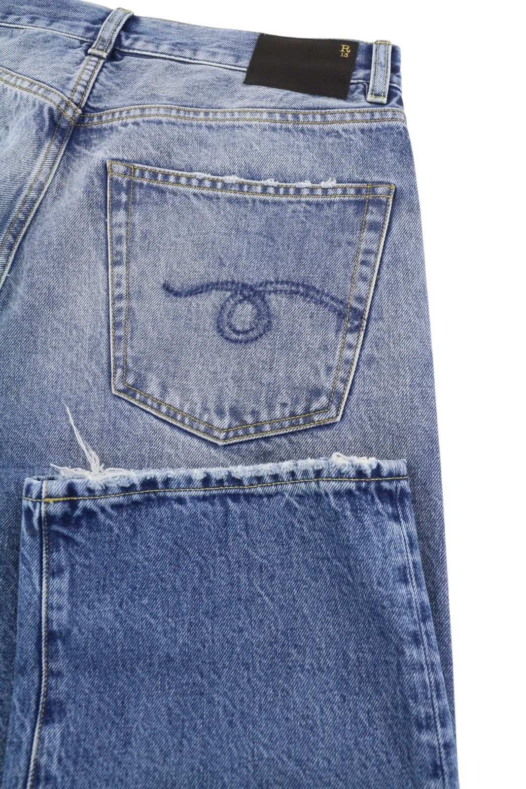 R13 CUFFED X-BF 27 Jasper Straight Whiskers Faded PF25 86662 Size 27" / US 4 / IT 40 - 5 Thumbnail