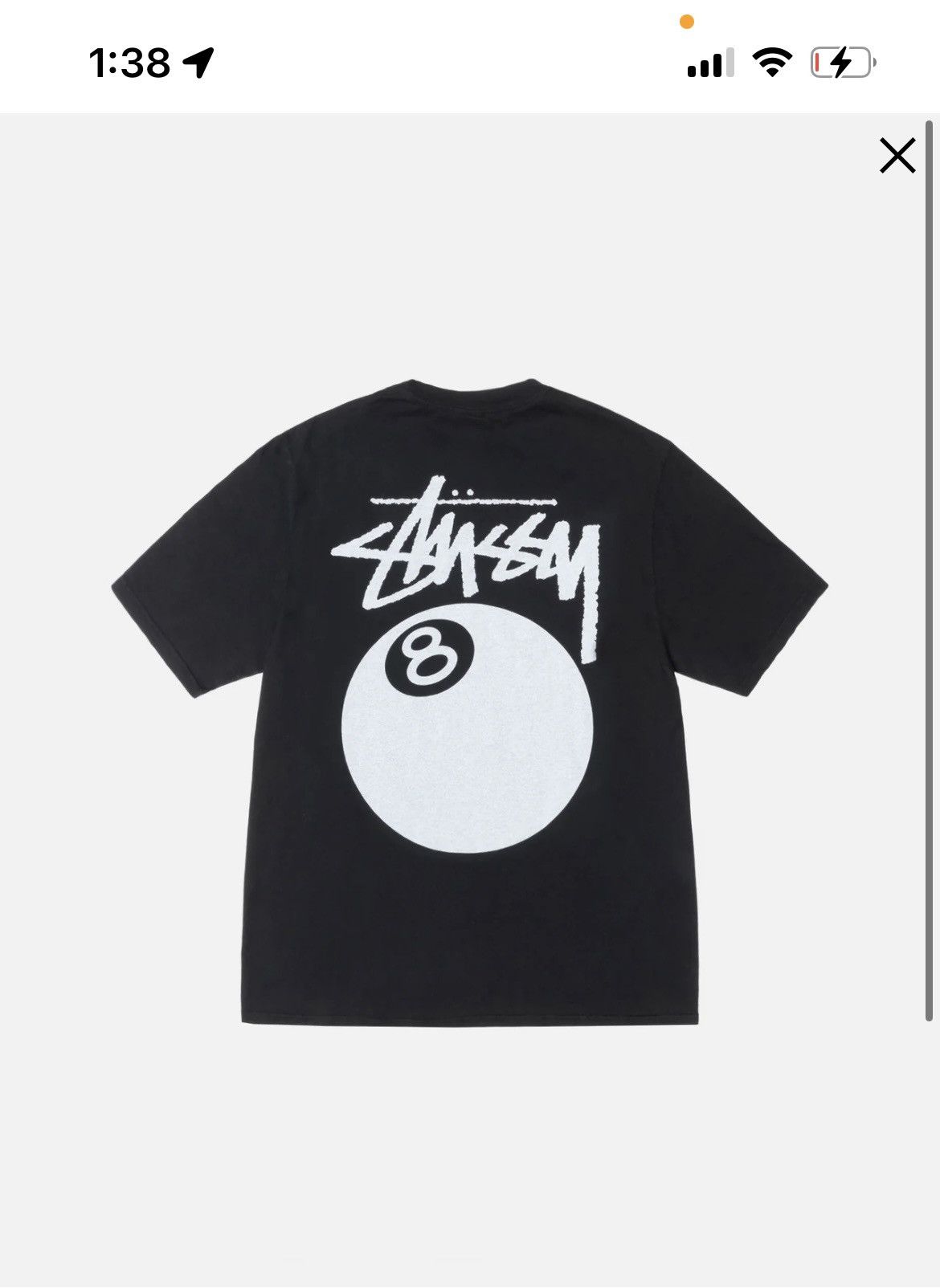 image of Stussy 8 Ball Tee in Black, Men's (Size XL)