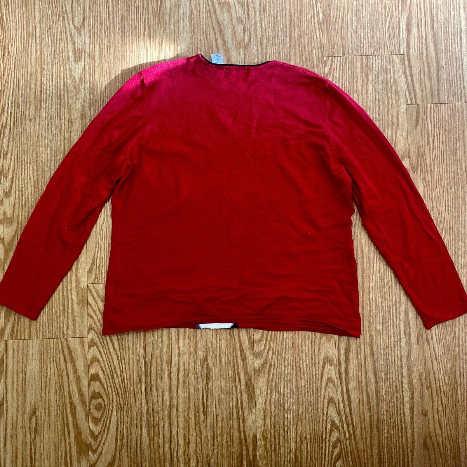 Other Alfred Dunner Red Diamond Beaded Blouse Top Womens Large Size L / US 10 / IT 46 - 7 Thumbnail
