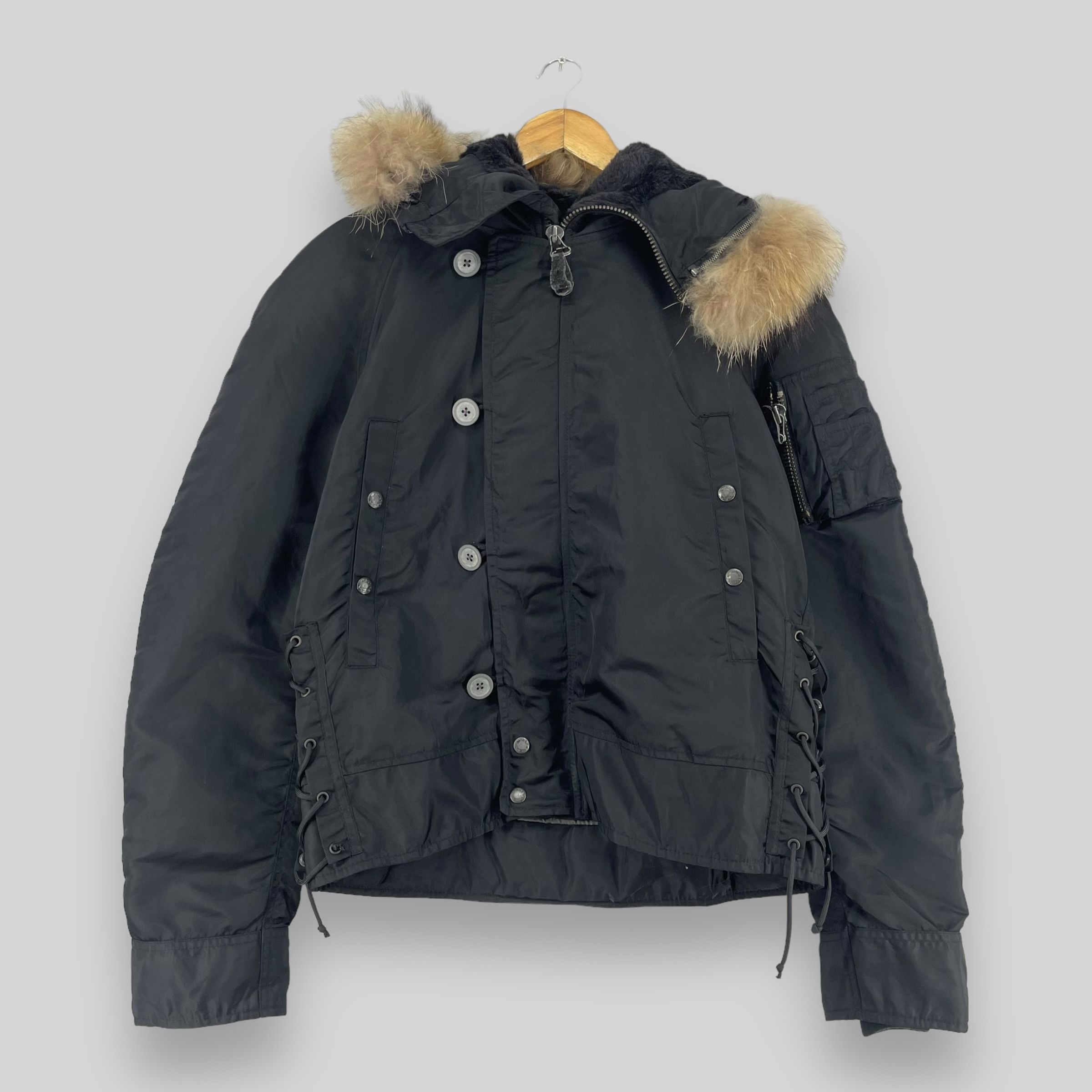 Avirex × Vintage Vintage AVIREX Ltd Faux Fur Detachable Hoodie Flight Jacket Size L / US 10 / IT 46 - 1 Thumbnail
