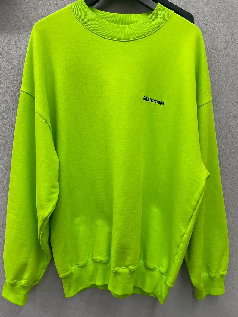 Balenciaga Balenciaga Neon Green Hoodie Size US S / EU 44-46 / 1 - 1 Thumbnail