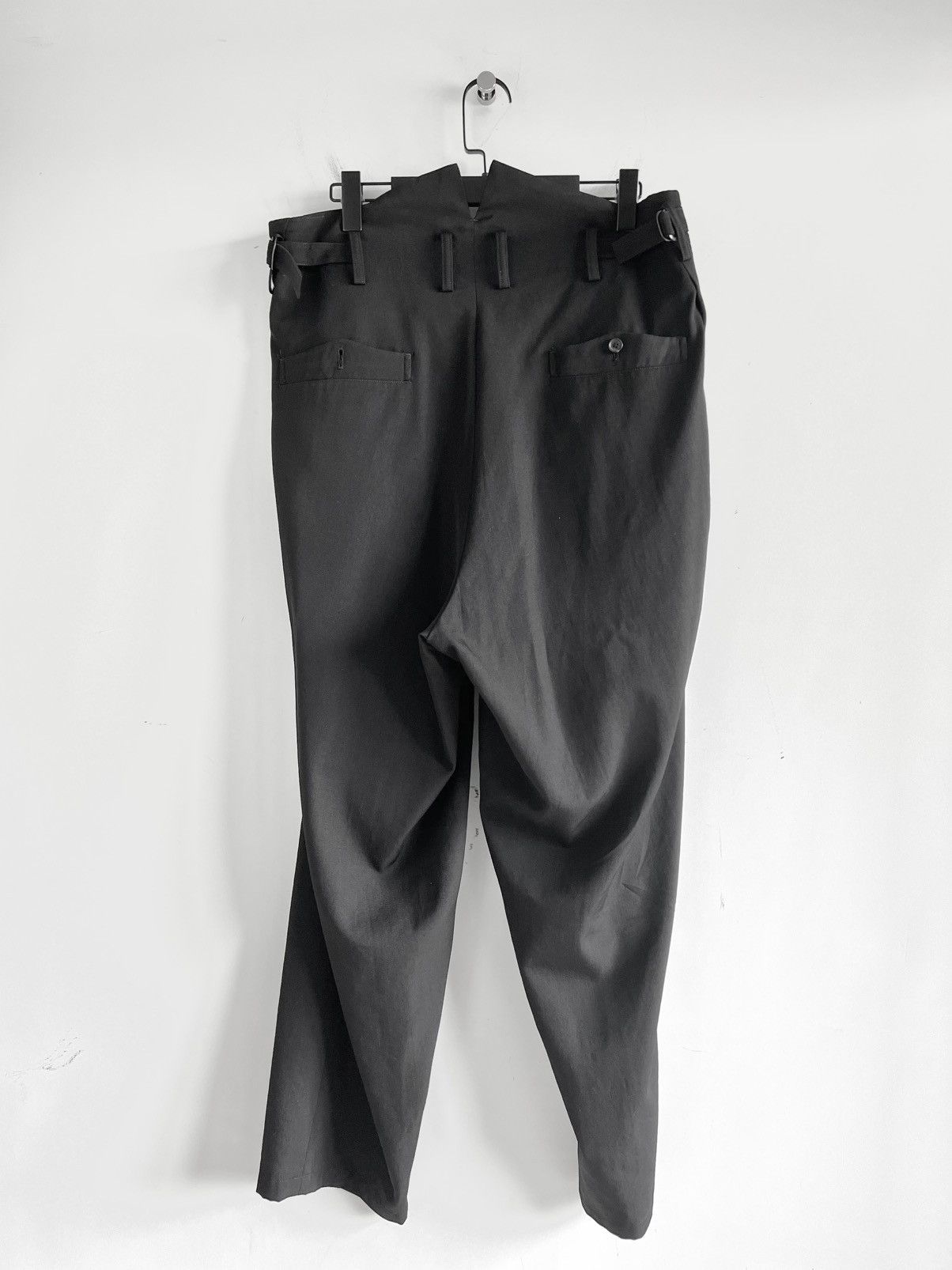 Yohji Yamamoto Yohji Yamamoto Pour Homme Gabardine Side Tuck Suspender Pant Size US 30 / EU 46 - 2 Thumbnail