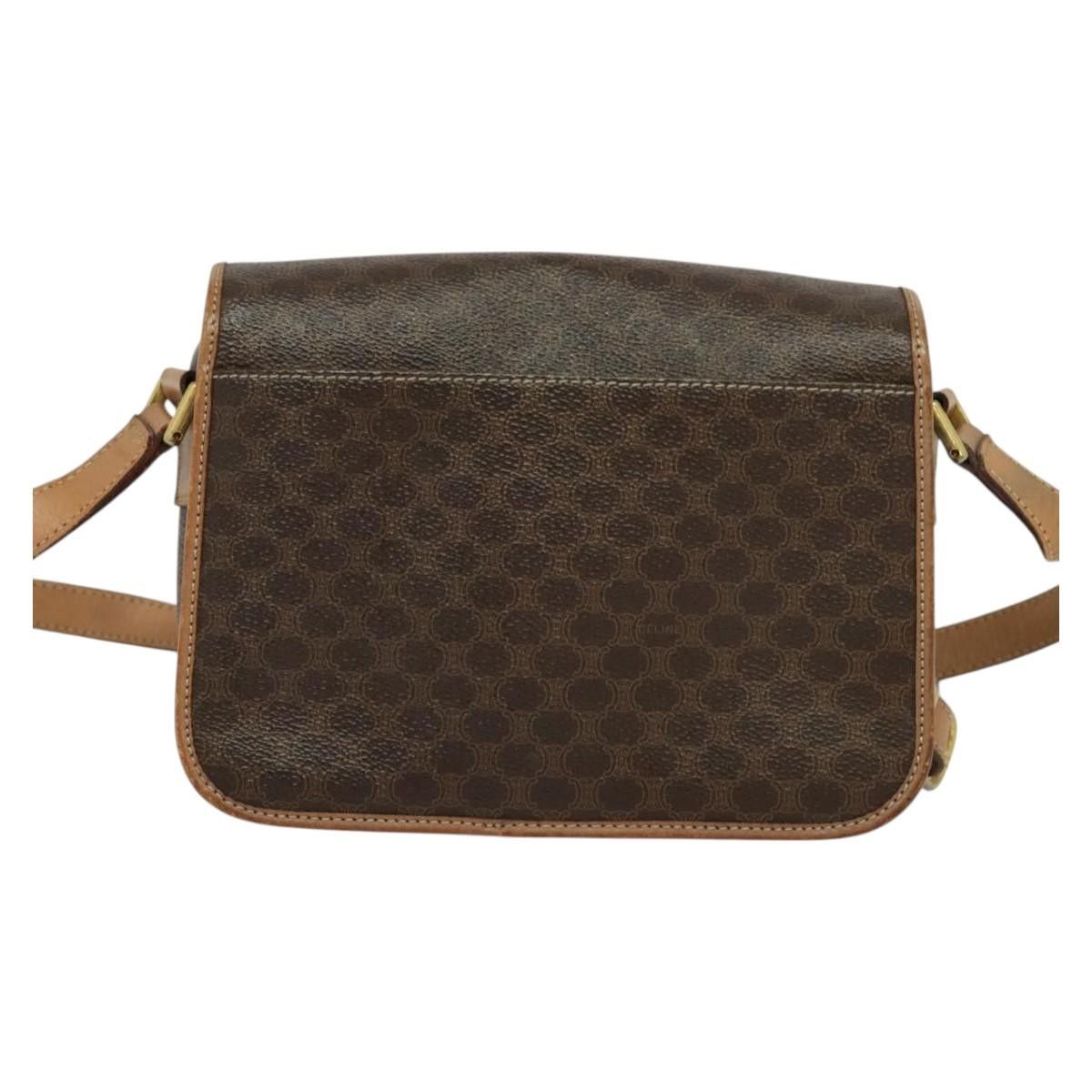 Celine CELINE Macadam Canvas Circle Shoulder Bag Pvc Leather Brown Size ONE SIZE - 3 Thumbnail