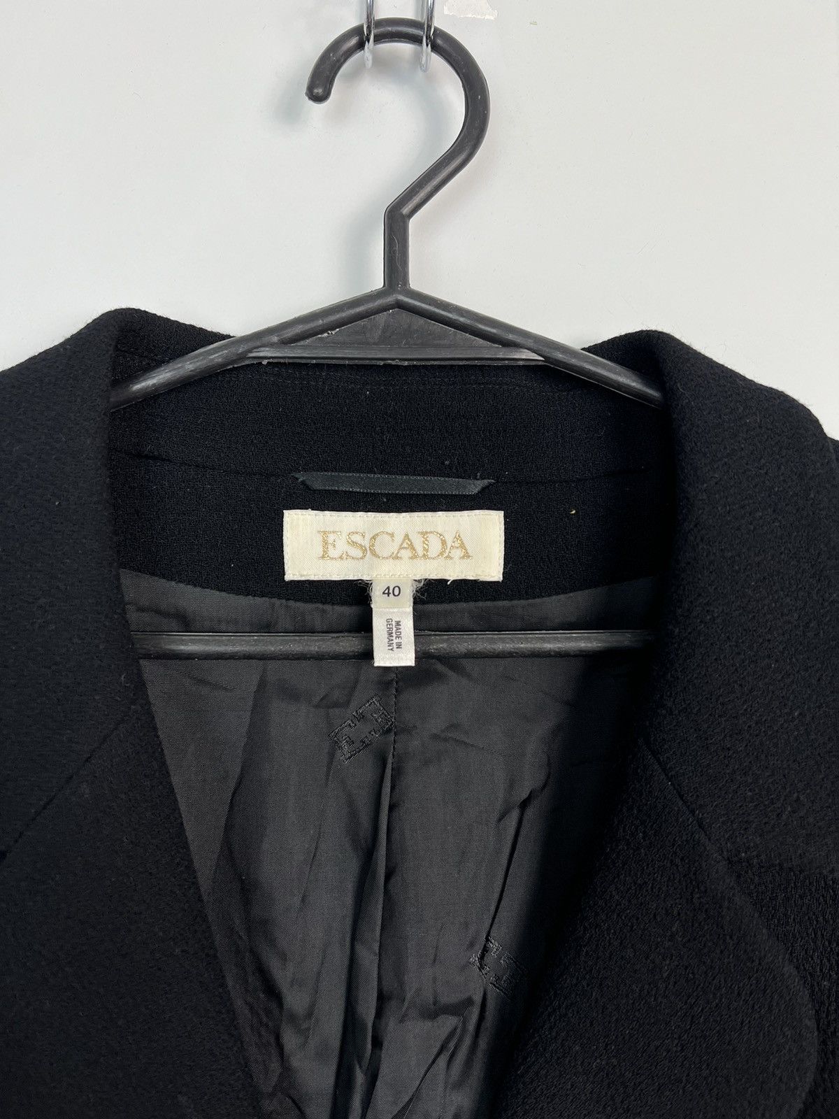 Escada Blazer Escada 100% Pure New Wool Black Logo Buttons Size L / US 10 / IT 46 - 2 Thumbnail