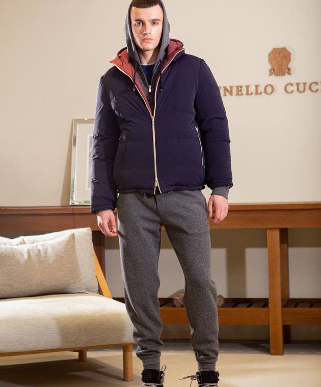Brunello Cucinelli 0924 Wr Padded Jacket in Navy Size US XXL / EU 58 / 5 - 5 Thumbnail