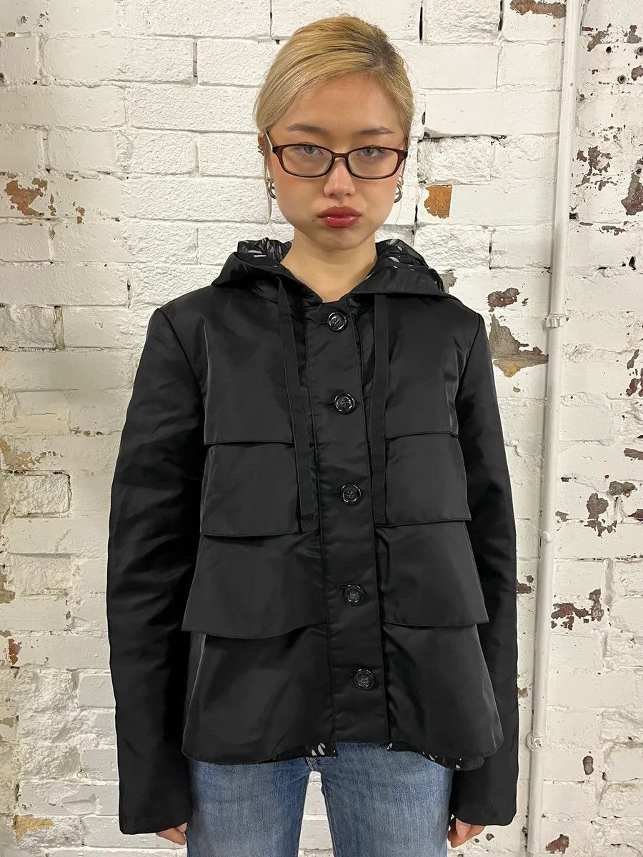 Emporio Armani SS2016 Emporio Armani Black Relief Nylon Jacket Size M / US 6-8 / IT 42-44 - 2 Thumbnail