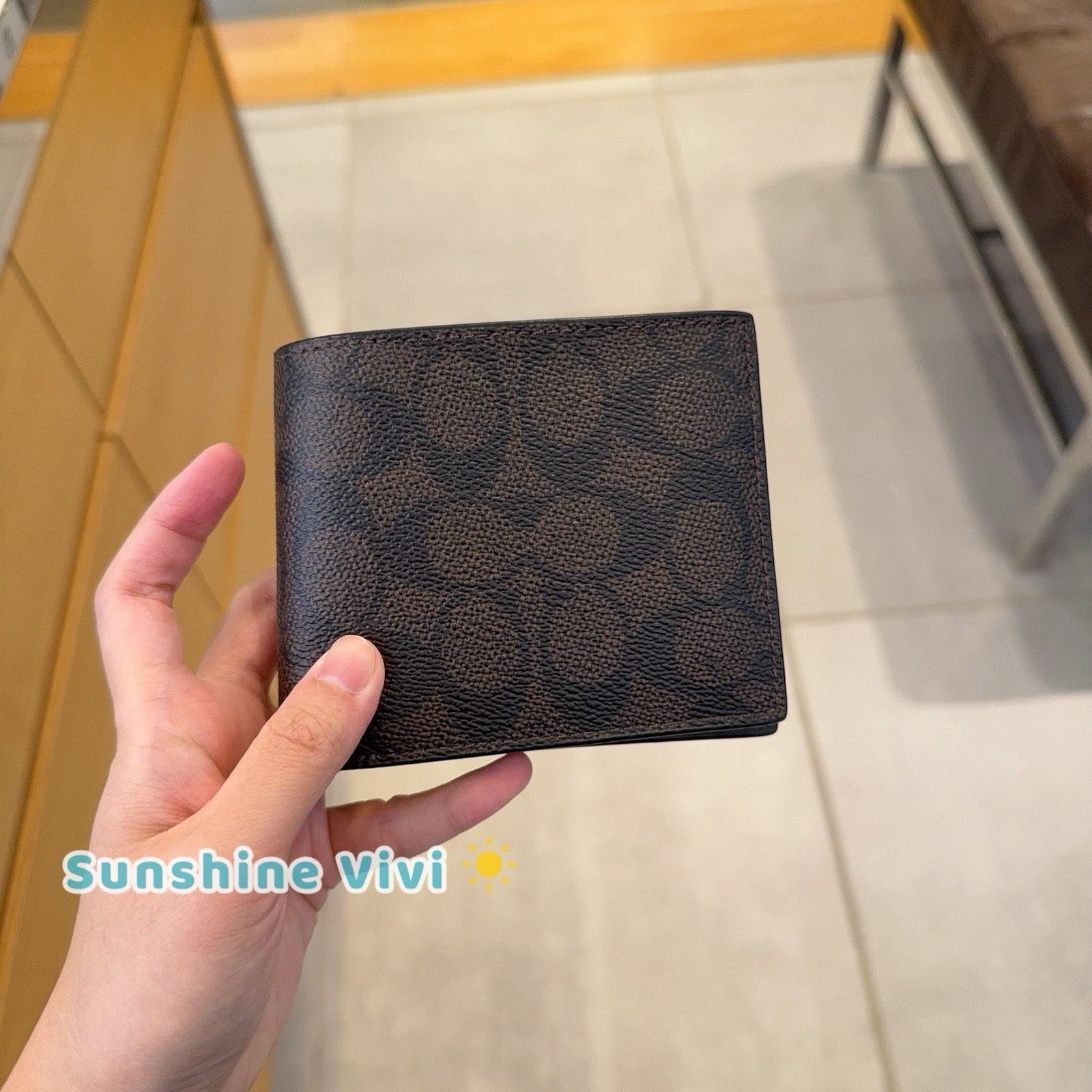 NWT COACH Id Billfold Wallet CX209 Mahogany Multi