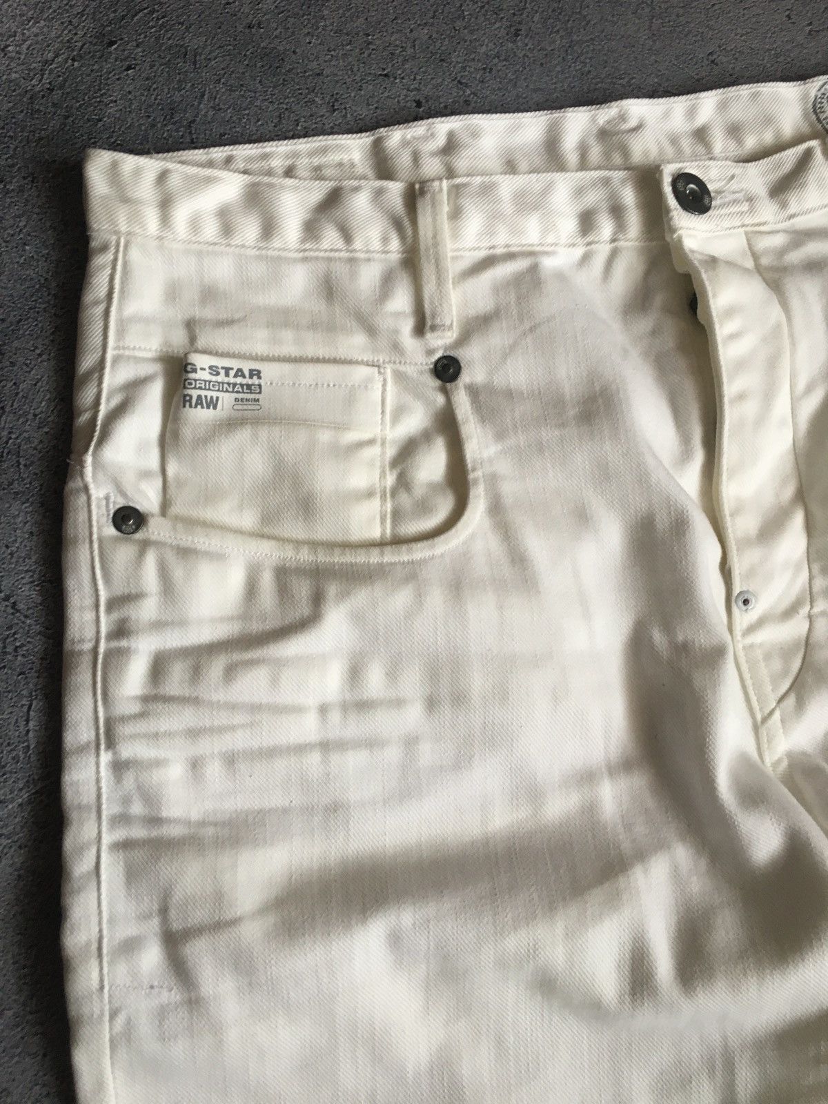 G-Star 🐚G-Star Raw Denim Biker White Pant Vintage Y2k Hype Size US 34 / EU 50 - 3 Thumbnail