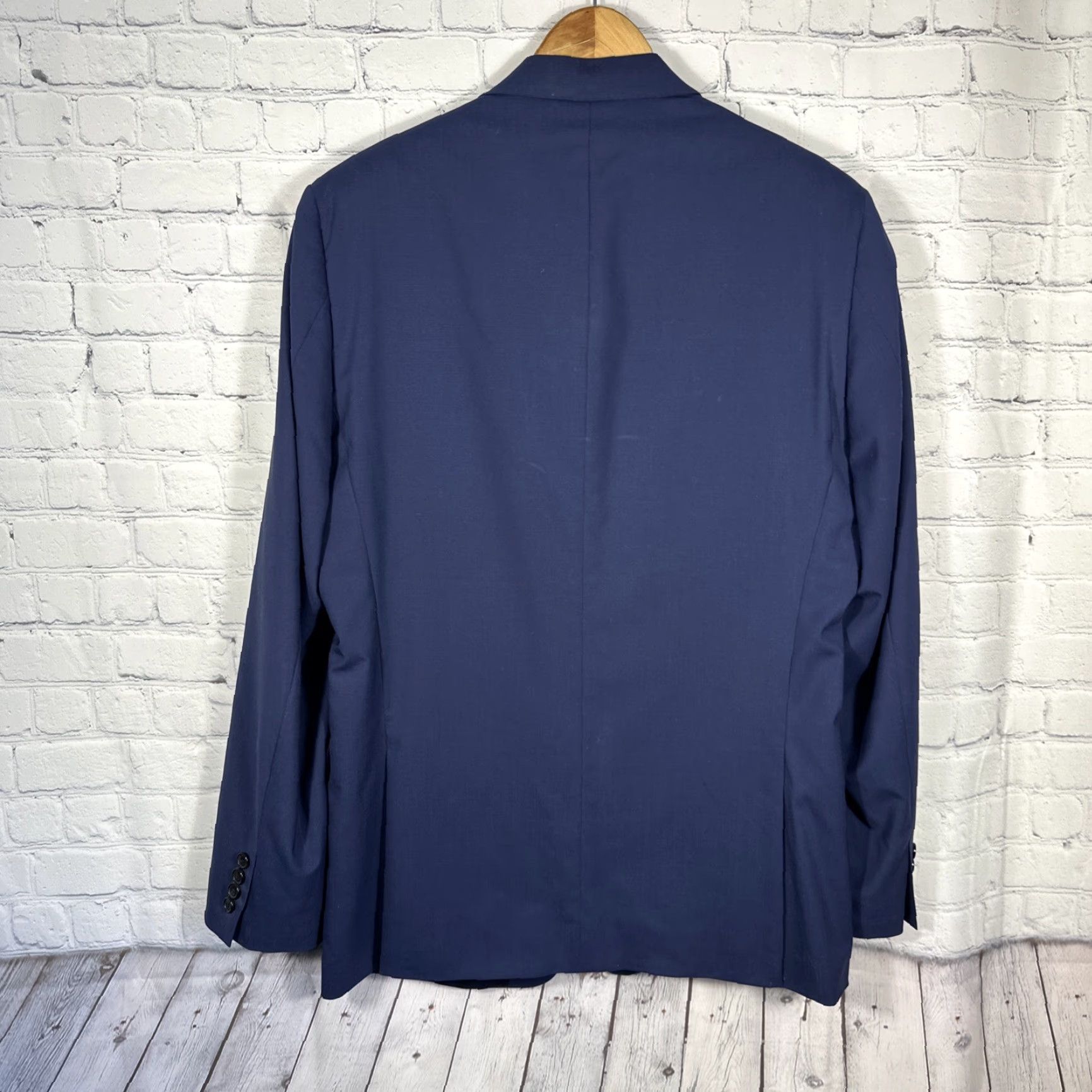 Ralph Lauren Lauren Ralph Lauren Black Label Blazer Jacket Mens 42L Wool Blue Single-Breasted Notch Lapel 2-Button Front Office Career Big & Tall Size 42R - 4 Thumbnail