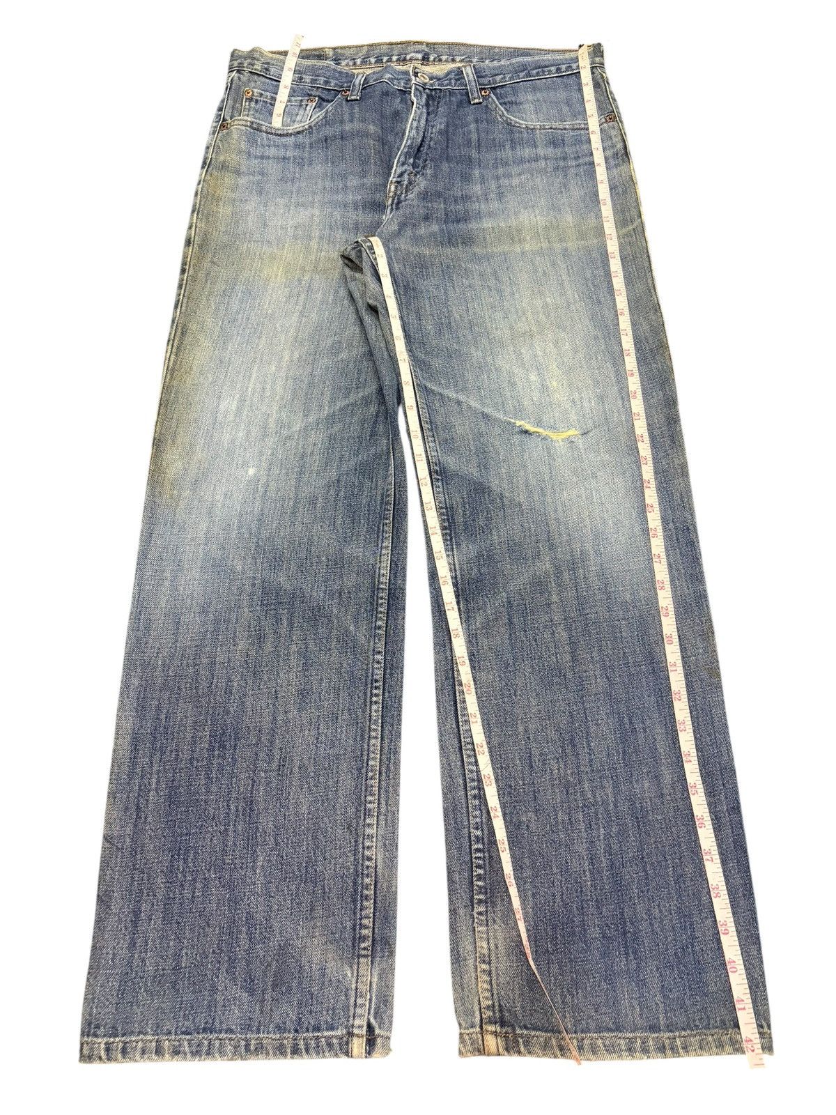 Levi's Vintage Levis 533 Faded Wash Distressed Loose Jeans Size US 35 - 7 Thumbnail