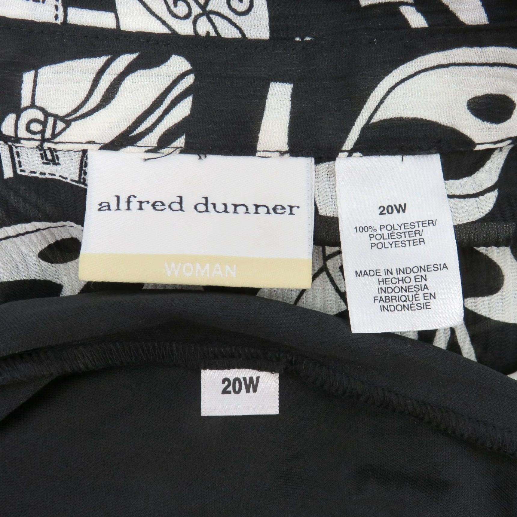 Vintage VINTAGE Alfred Dunner Blouse Shirt Tank Set NEW Women 20W Black White Print Handbag Print? Size 3XL / US 20-22 - 7 Thumbnail