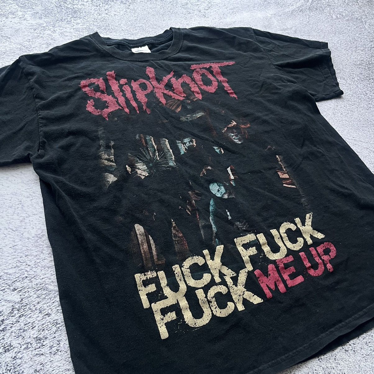 Band Tees × Slipknot × Vintage Vintage Slipknot “Fuck me up” mens rock band tee shirt Size US L / EU 52-54 / 3 - 2 Thumbnail