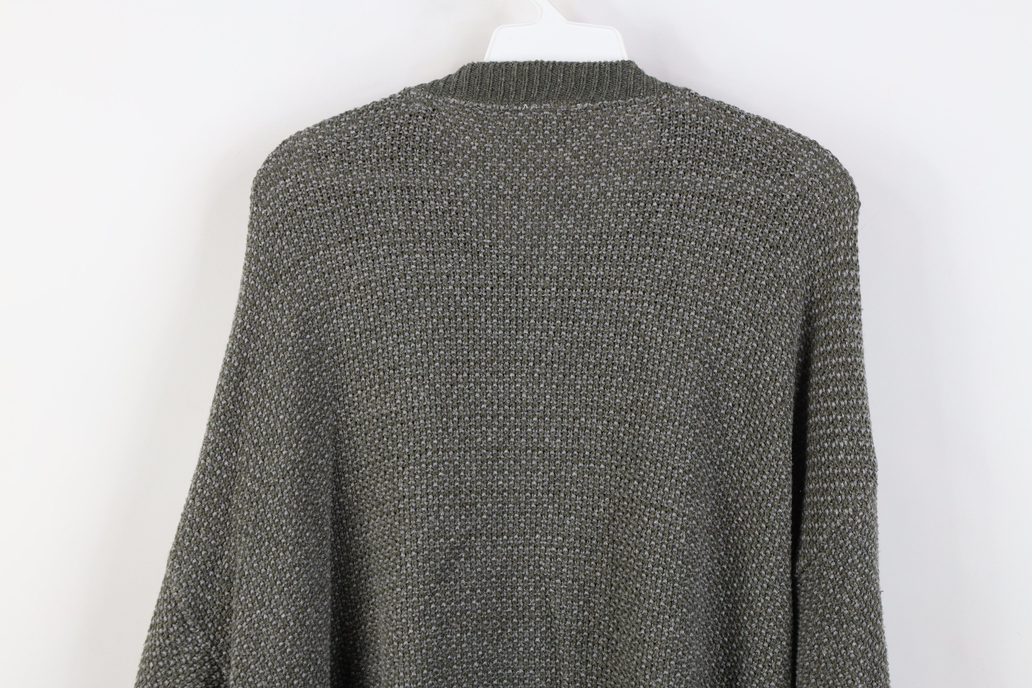 Vintage Vintage 90s Streetwear Thermal Knit Henley Sweater Green USA Size US L / EU 52-54 / 3 - 10 Thumbnail