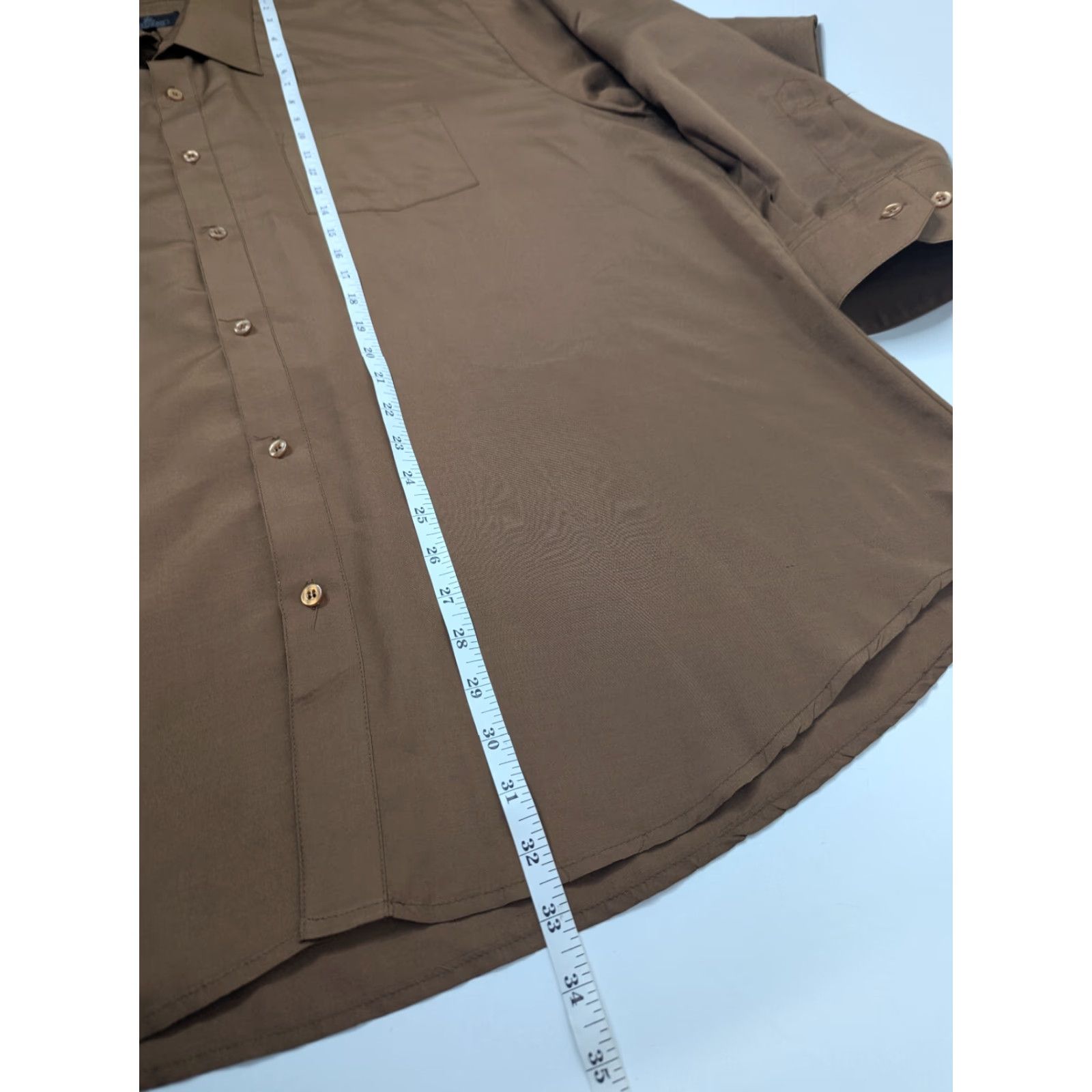 PT Torino Vittotino Mens 2XL Dress Shirt Long Sleeve Brown Polyester Blend Button Up Work Business Size US XXL / EU 58 / 5 - 5 Thumbnail