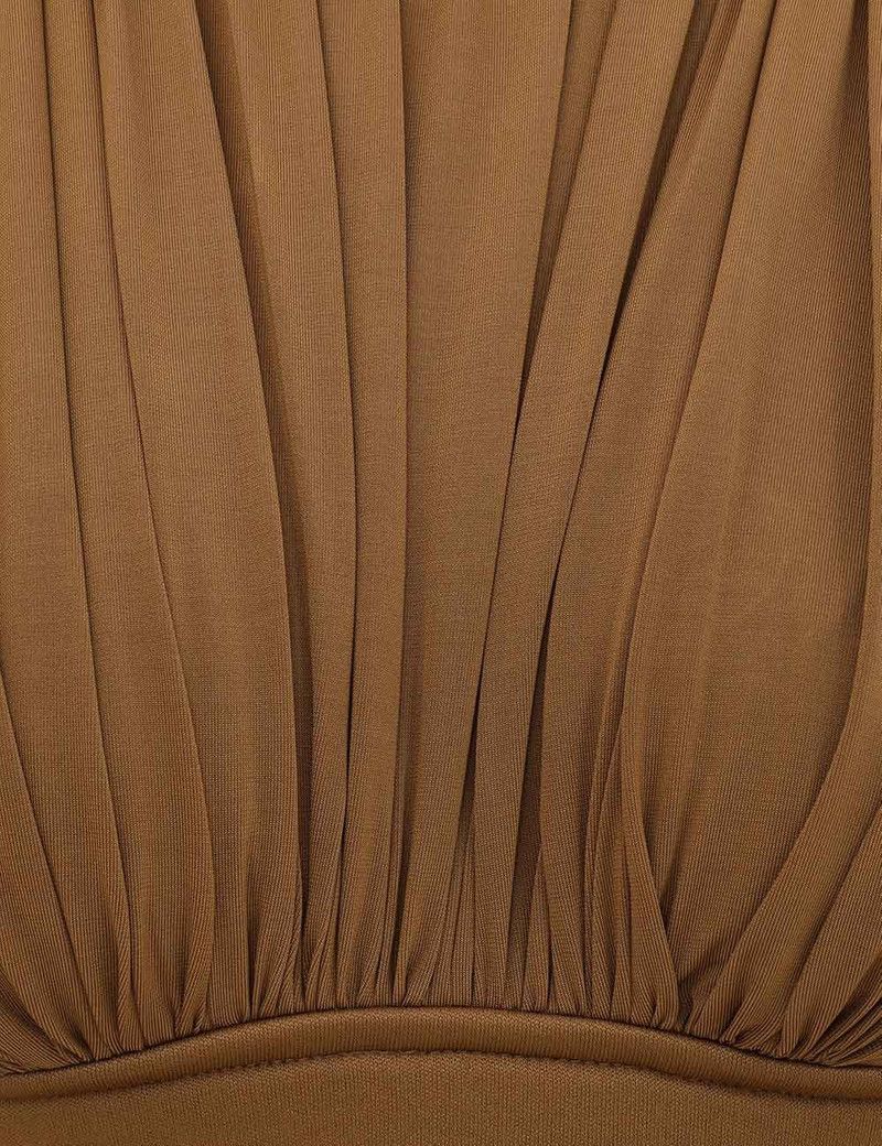 Zimmermann oc11z0226 Illuminate Batwing Bodice Crop Top in Khaki Size L / US 10 / IT 46 - 4 Thumbnail