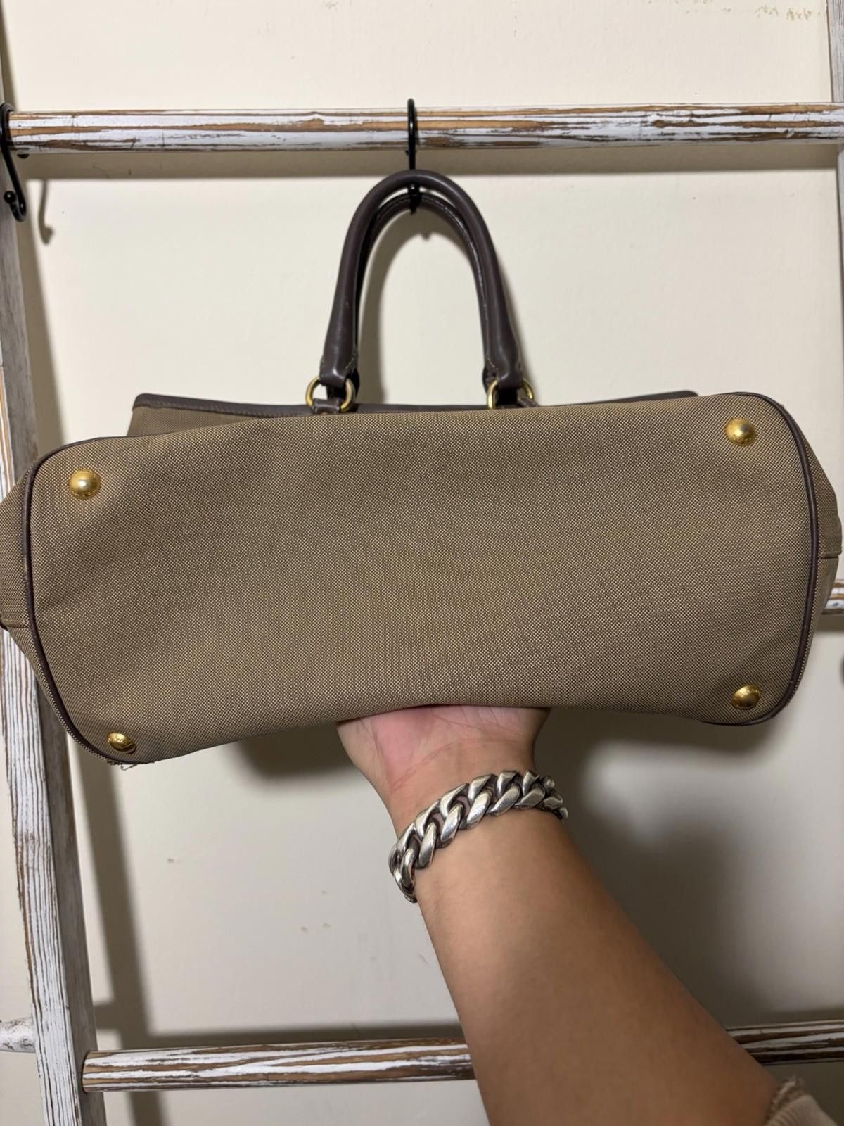Prada Prada Jacquard Canvas Leather Rope Logo Hand Shoulder Bag Size ONE SIZE - 5 Thumbnail
