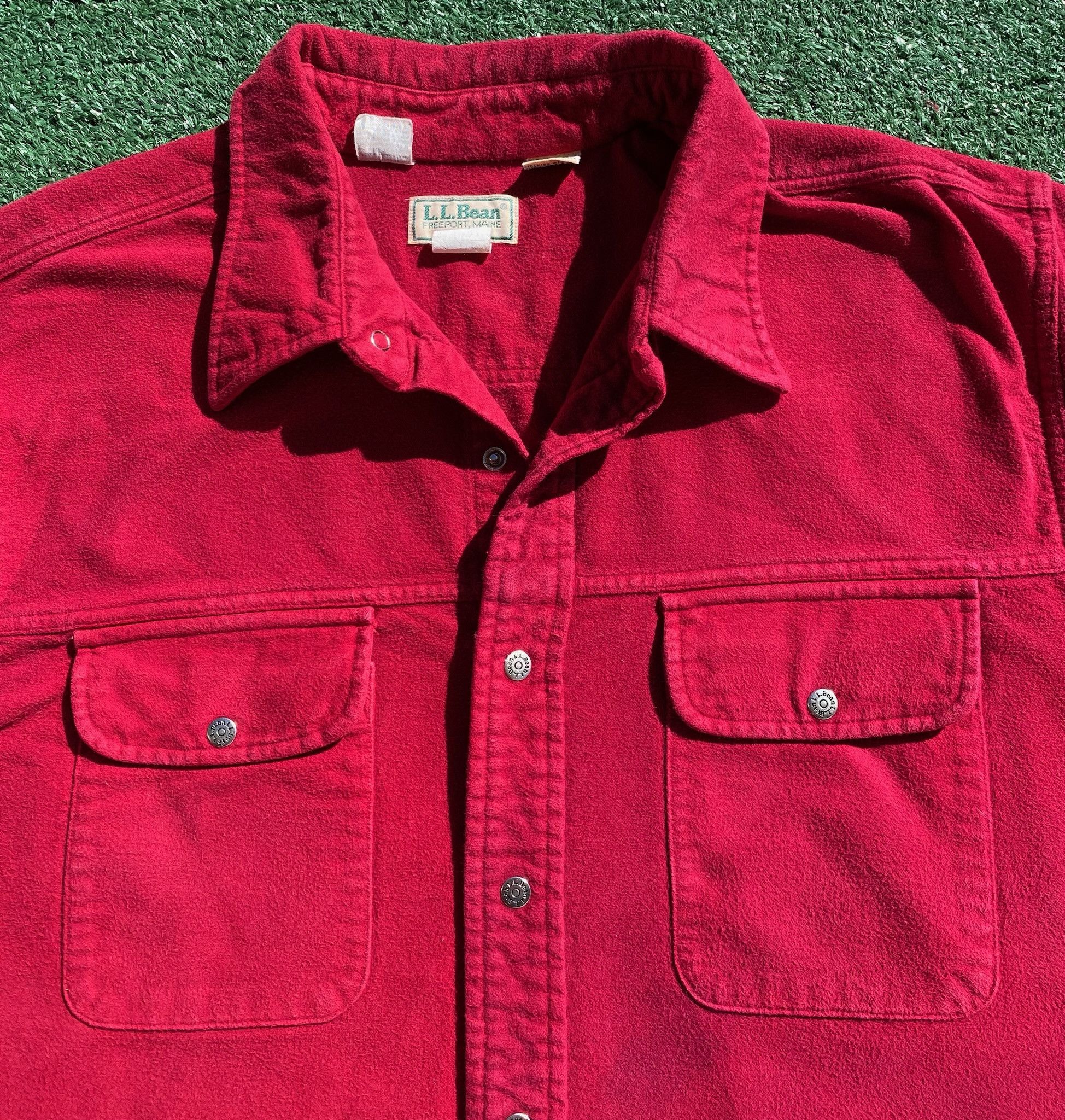 L.L. Bean 80s LL Bean Metal Snap Distressed Flannel Shirt XL Tall Size US XL / EU 56 / 4 - 3 Thumbnail