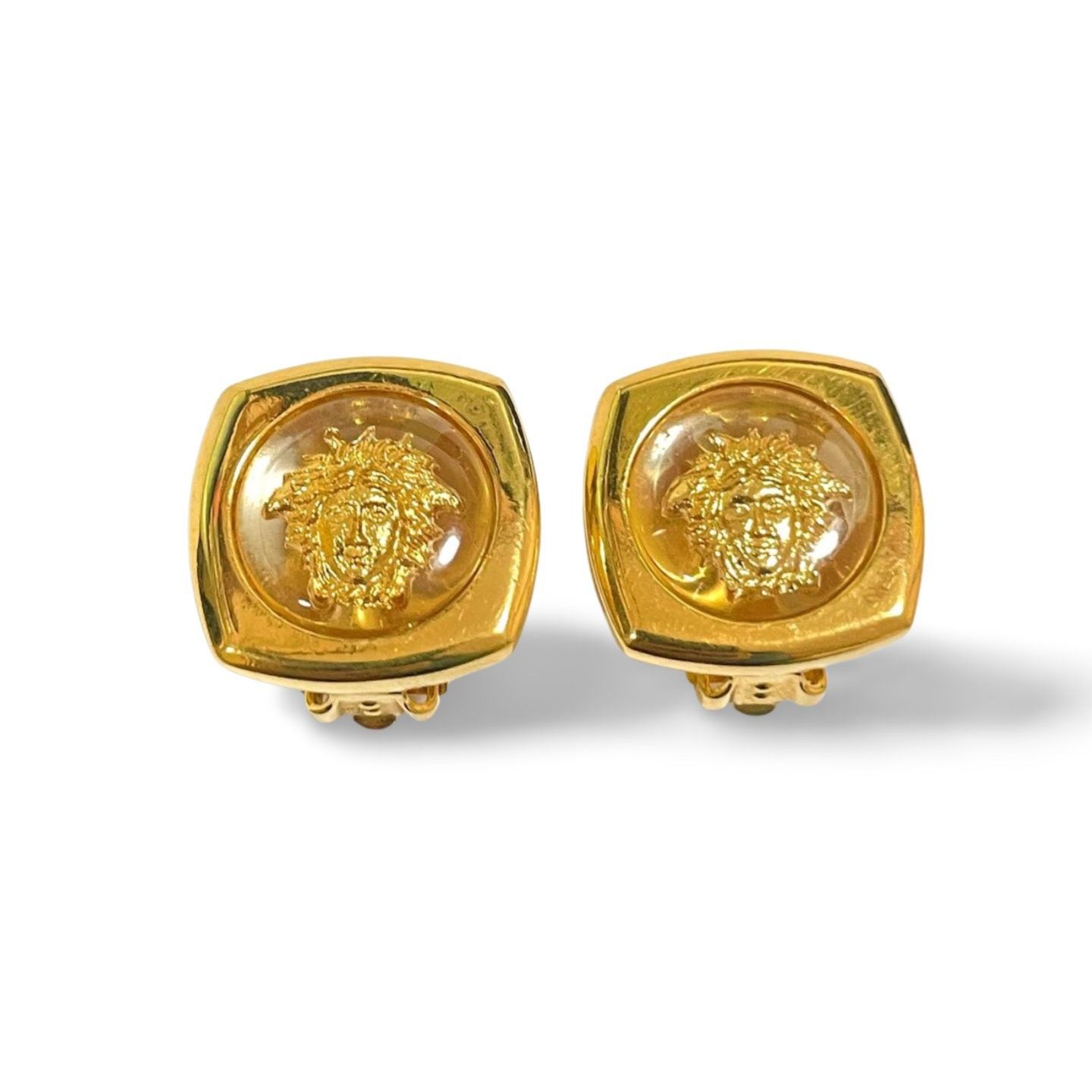 Versace Vintage Gianni Versace clear and gold tone medusa face motif Size ONE SIZE - 5 Thumbnail