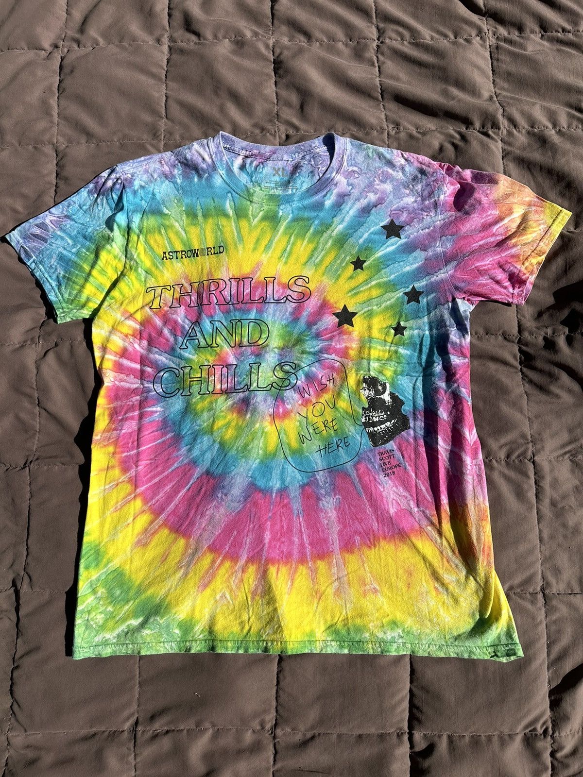 Travis Scott Travis Scott Astroworld Europe Exclusive Tie Dye Tee Shirt ...