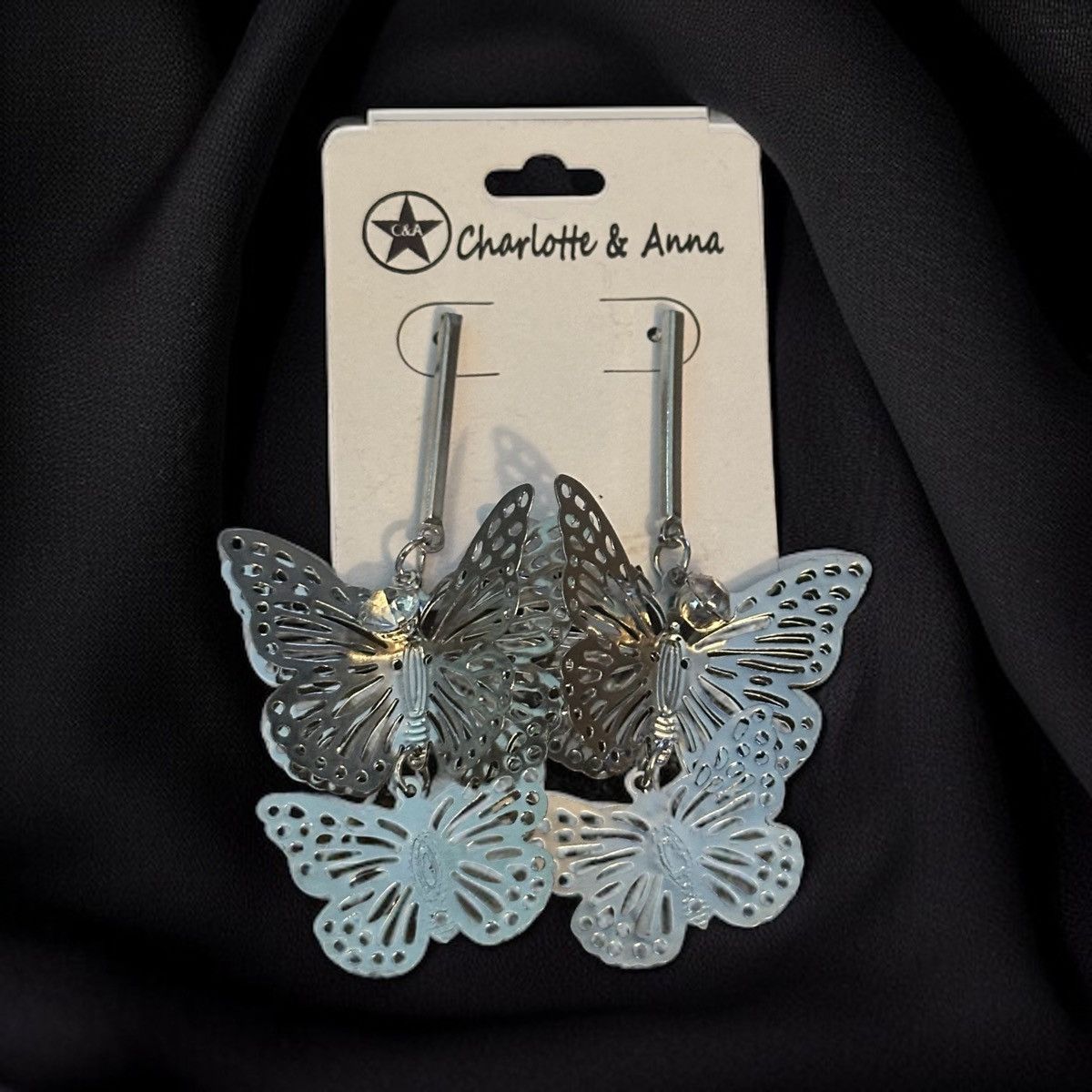 Other Charlotte & Anna silver filigree butterfly dangle earrings Size ONE SIZE - 2 Thumbnail