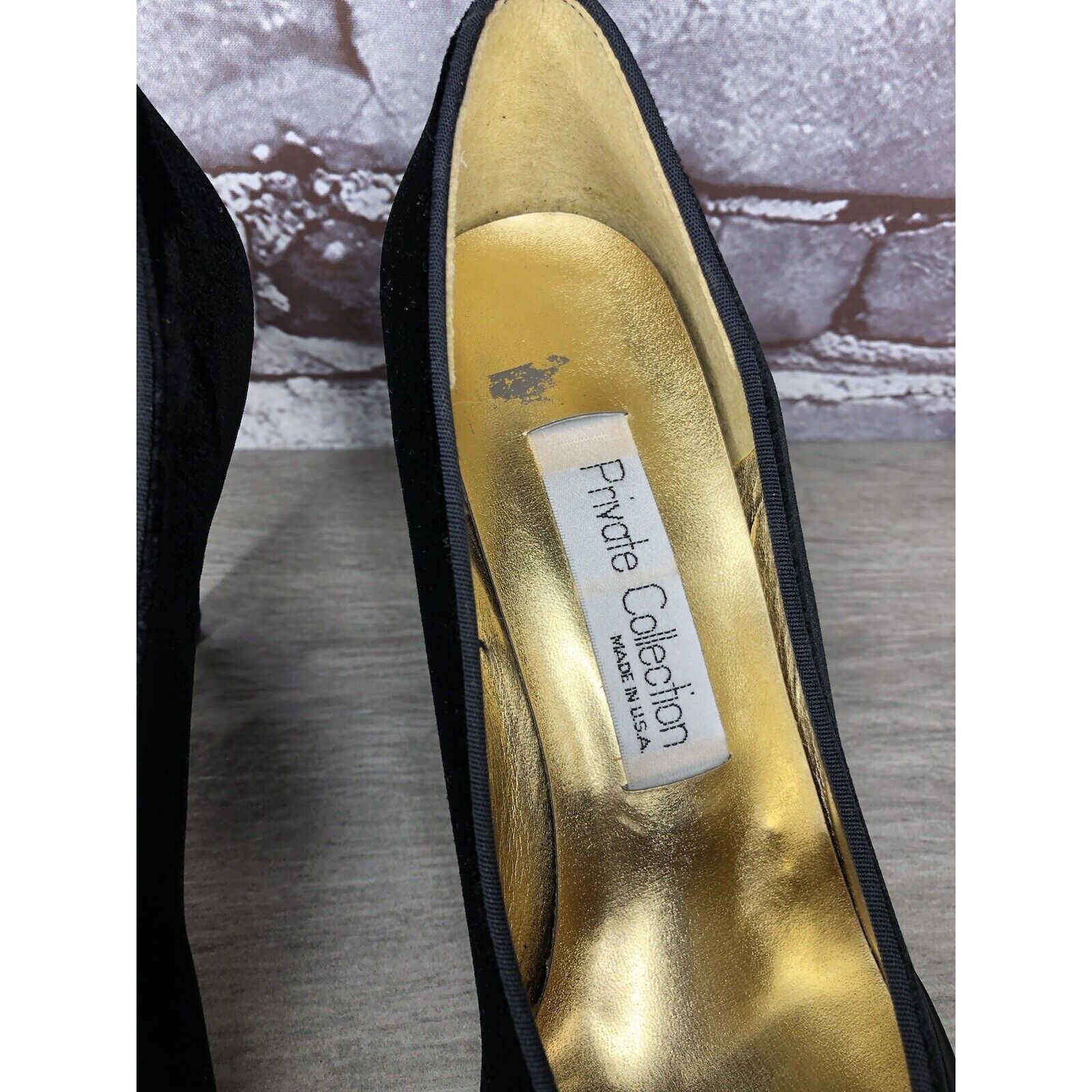 Other Private Collection Black Suede Rhinestone Pointed Toe Pumps Size US 9.5 / IT 39.5 - 11 Thumbnail