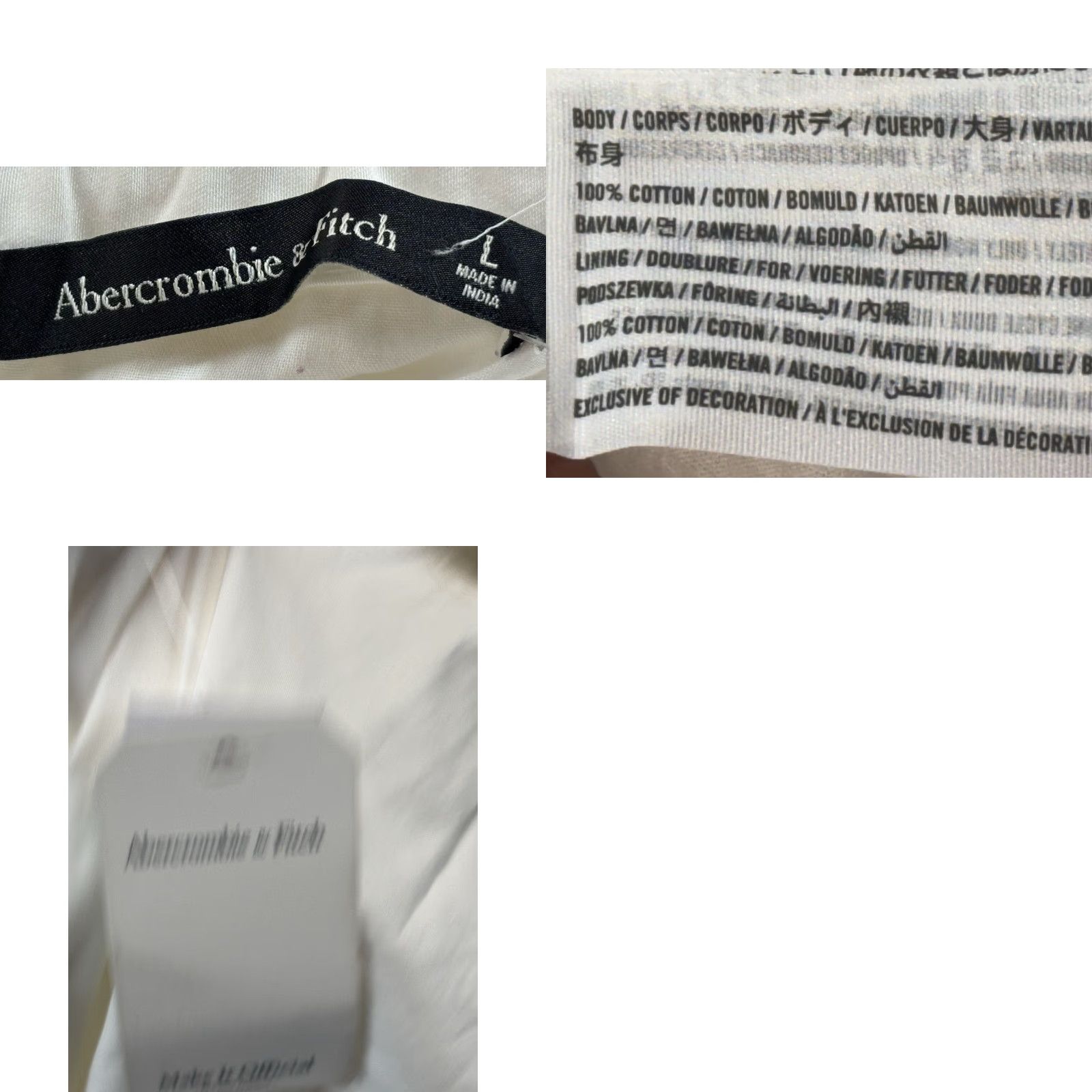 Abercrombie & Fitch Abercrombie Maxi Dress Women’s L White Dipped Waist Open Back Beach Flowy Size L / US 10 / IT 46 - 8 Thumbnail