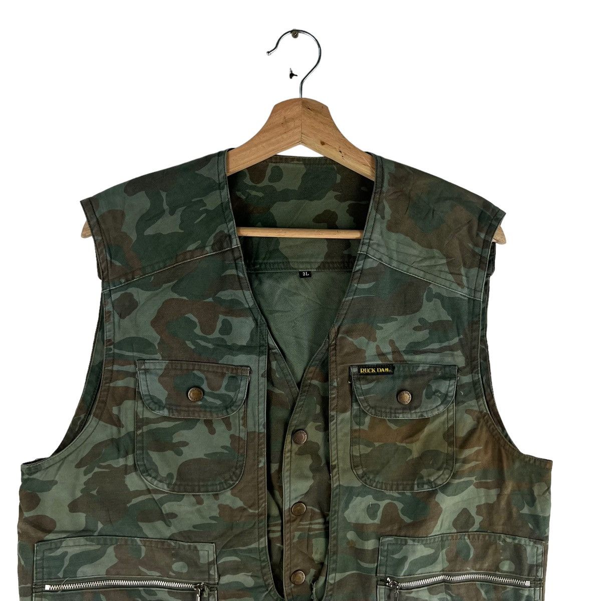 Japanese Brand 🔥VINTAGE BIKER VEST UTILITY MULTI POCKET CARGO RUCK DAM Size US L / EU 52-54 / 3 - 2 Thumbnail