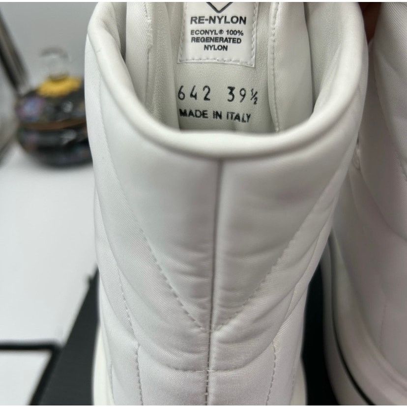 Prada Women's Prada re-nylon leather hightop sneakers size 39.5 Size US 9.5 / IT 39.5 - 10 Thumbnail