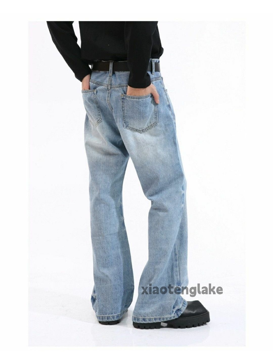 Jean × Vintage washed faded yuppie bootcut flared loose baggy jeans Size US 30 / EU 46 - 3 Thumbnail