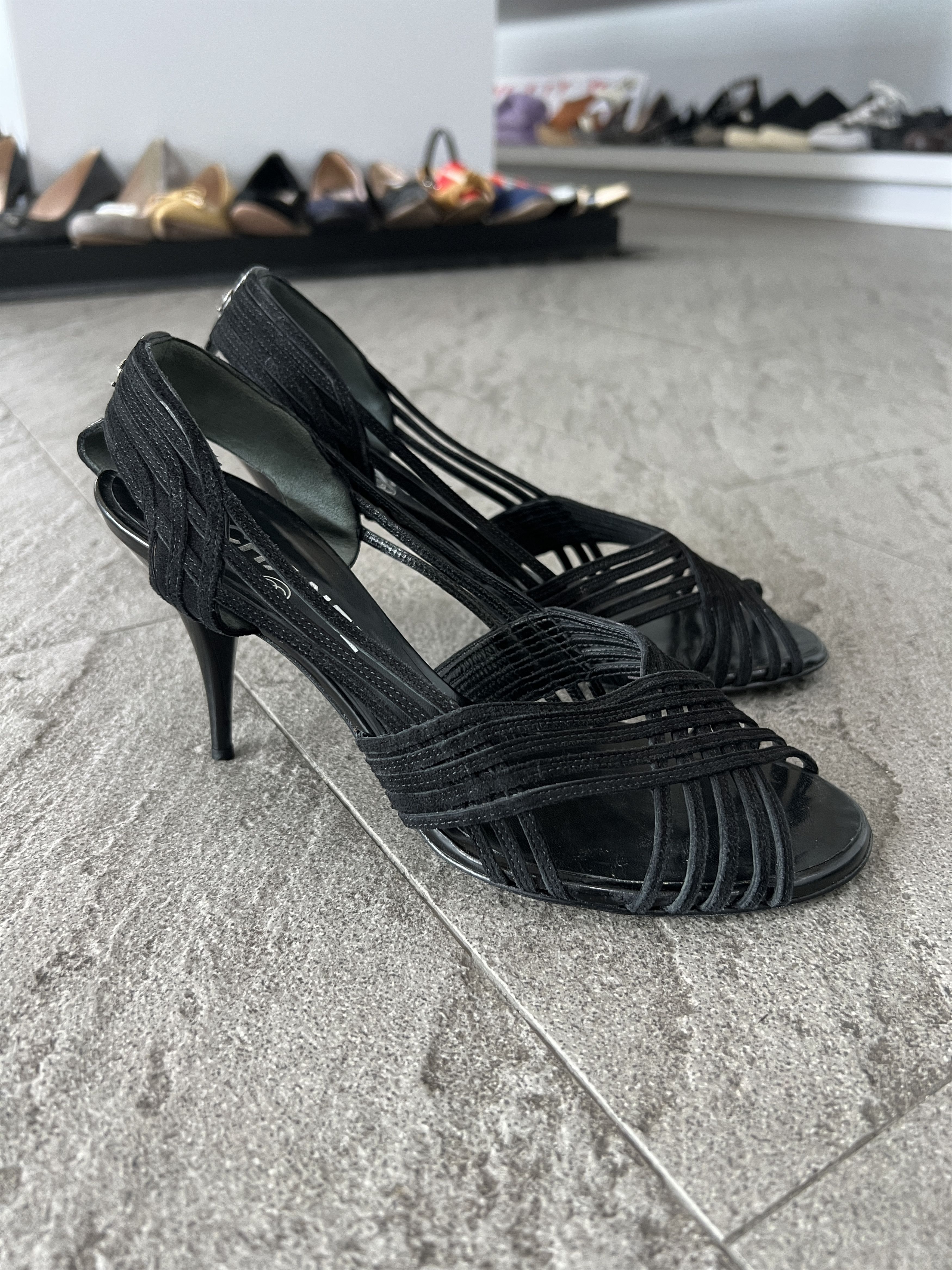 Chanel Chanel Black Strappy Slingback Heels CC Logo EU37 Size US 7 / IT 37 - 5 Thumbnail