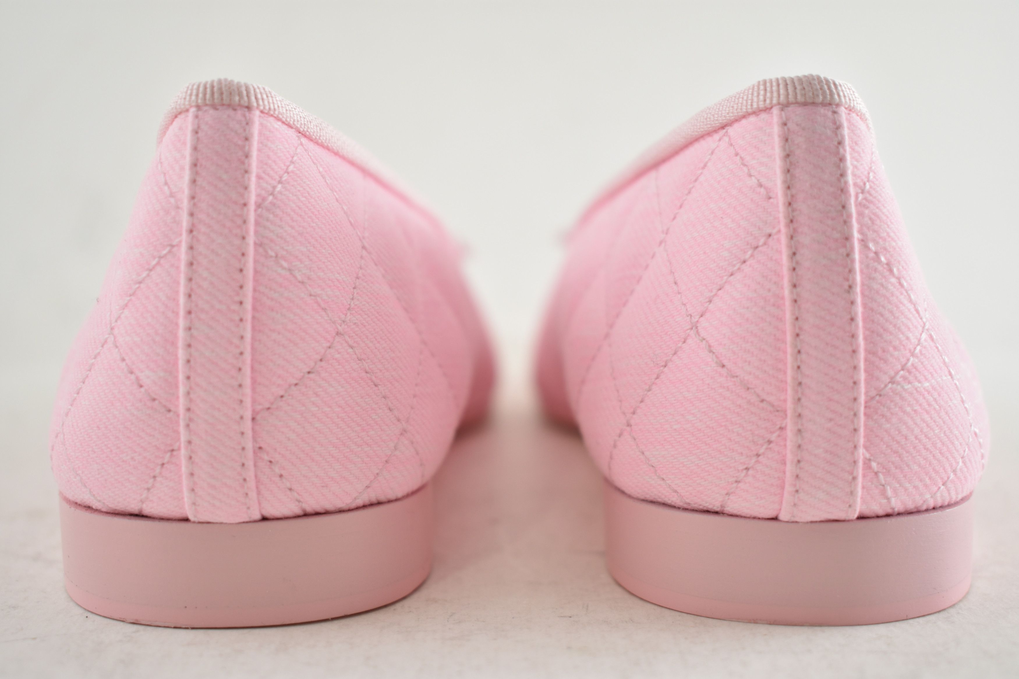 Chanel 26P Denim Quilted CC Logo Bow Tie Ballet Ballerina Flat 37 Size US 7 / IT 37 - 22 Thumbnail