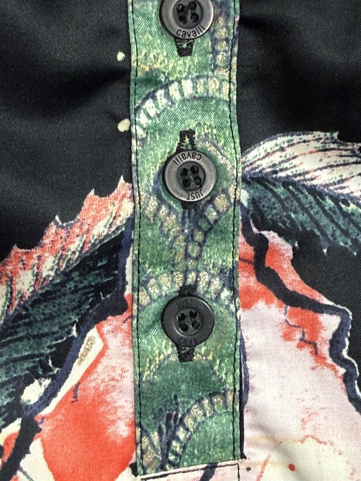 Just Cavalli Vintage Just Cavalli SS06 Floral Print Satin Shirt Blouse Size M / US 6-8 / IT 42-44 - 6 Thumbnail