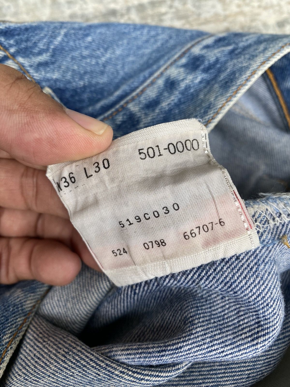 Levi's Vintage 90’s Levi's 501 X Lovers Rock Distressed Denim Size US 34 / EU 50 - 11 Thumbnail