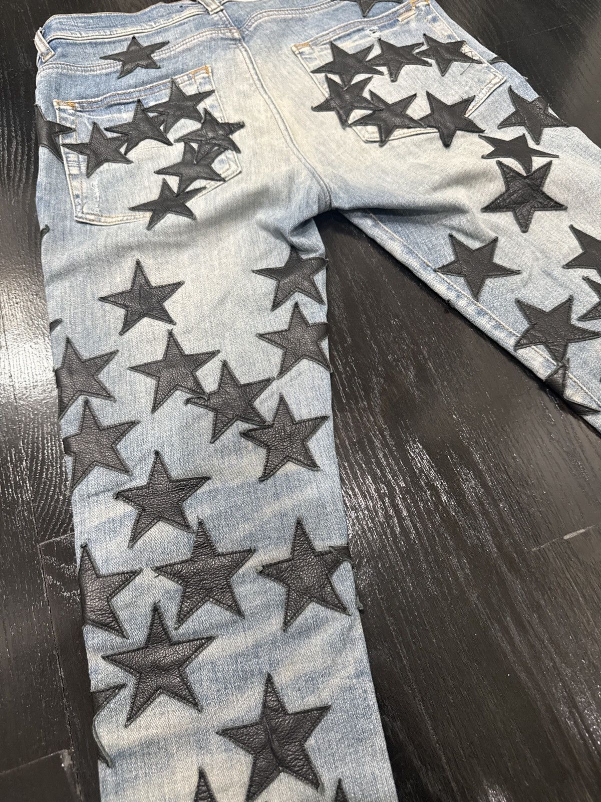 Amiri AMIRI All-Over Leather Star Patch Denim (Mike Amiri) Size US 30 / EU 46 - 2 Thumbnail