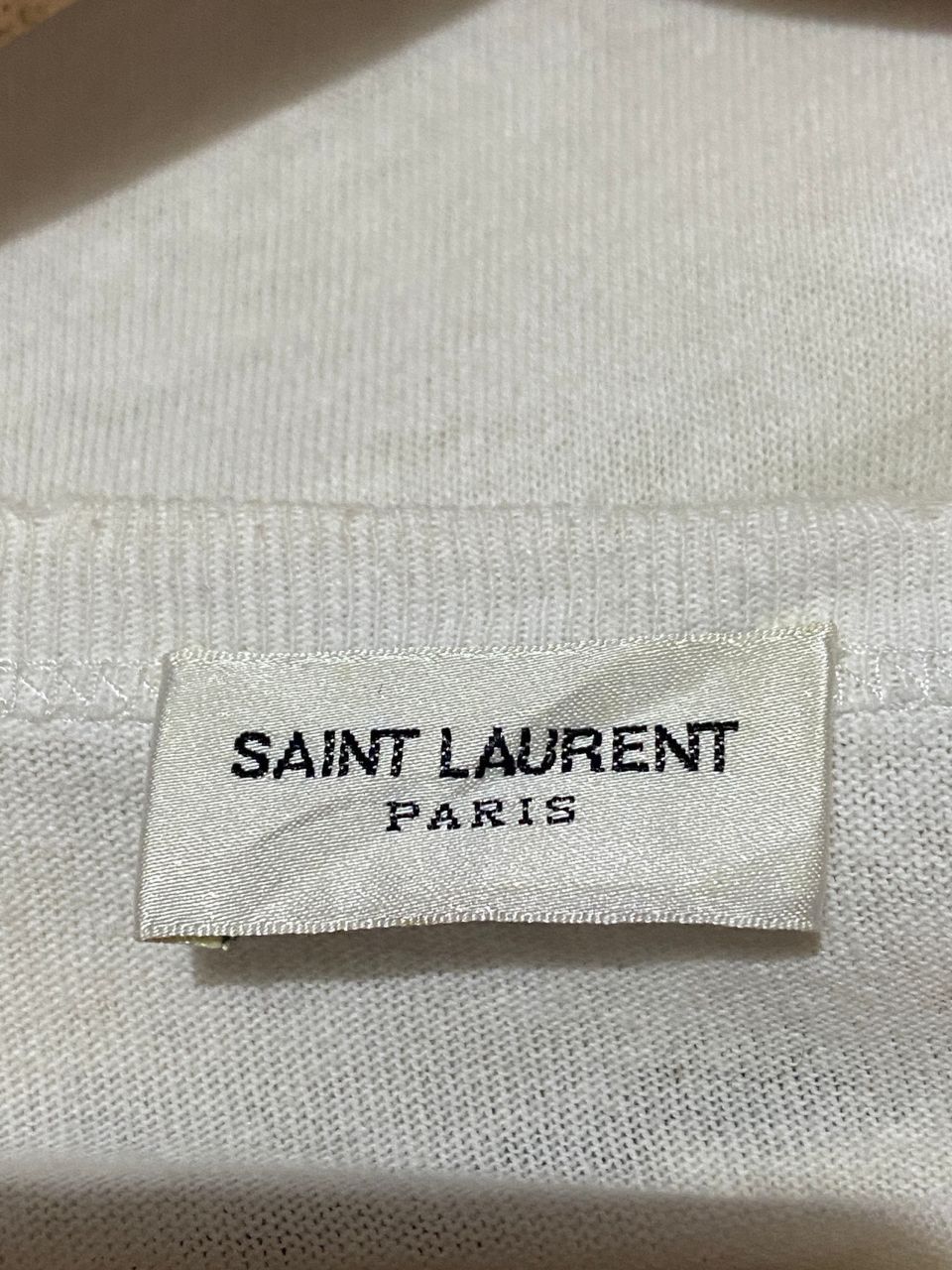 Saint Laurent Paris × Vintage Distressed Saint Laurent x Off-White & Blue Destroyed Tshirt Size US XL / EU 56 / 4 - 5 Thumbnail