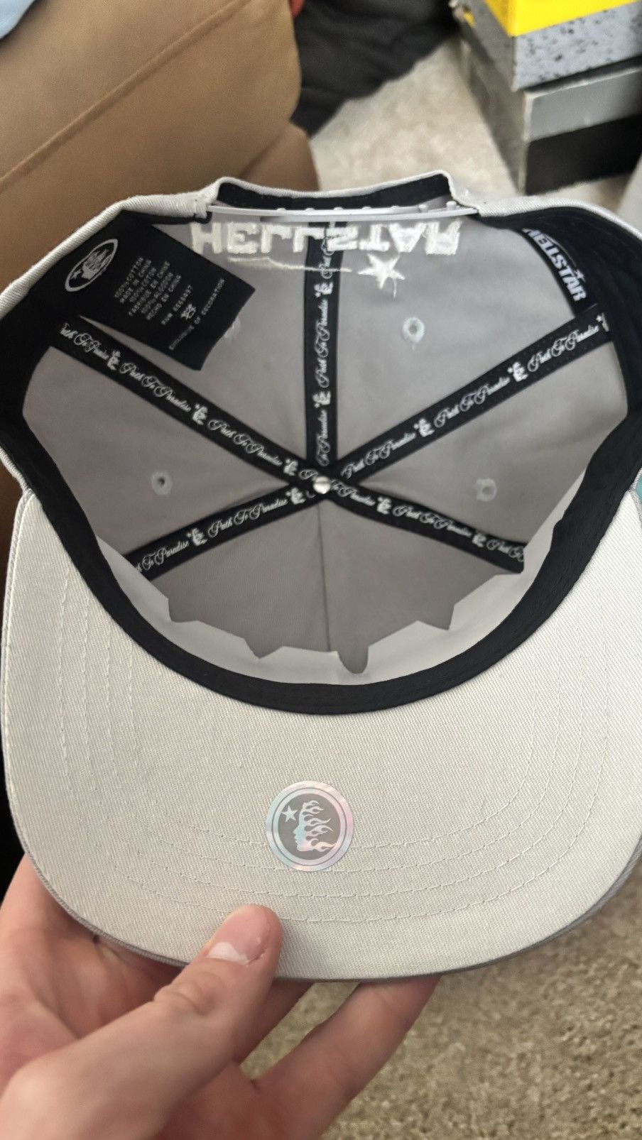 HELLSTAR Hellstar Grey Rhinestone Snapback Hat Size ONE SIZE - 3 Thumbnail